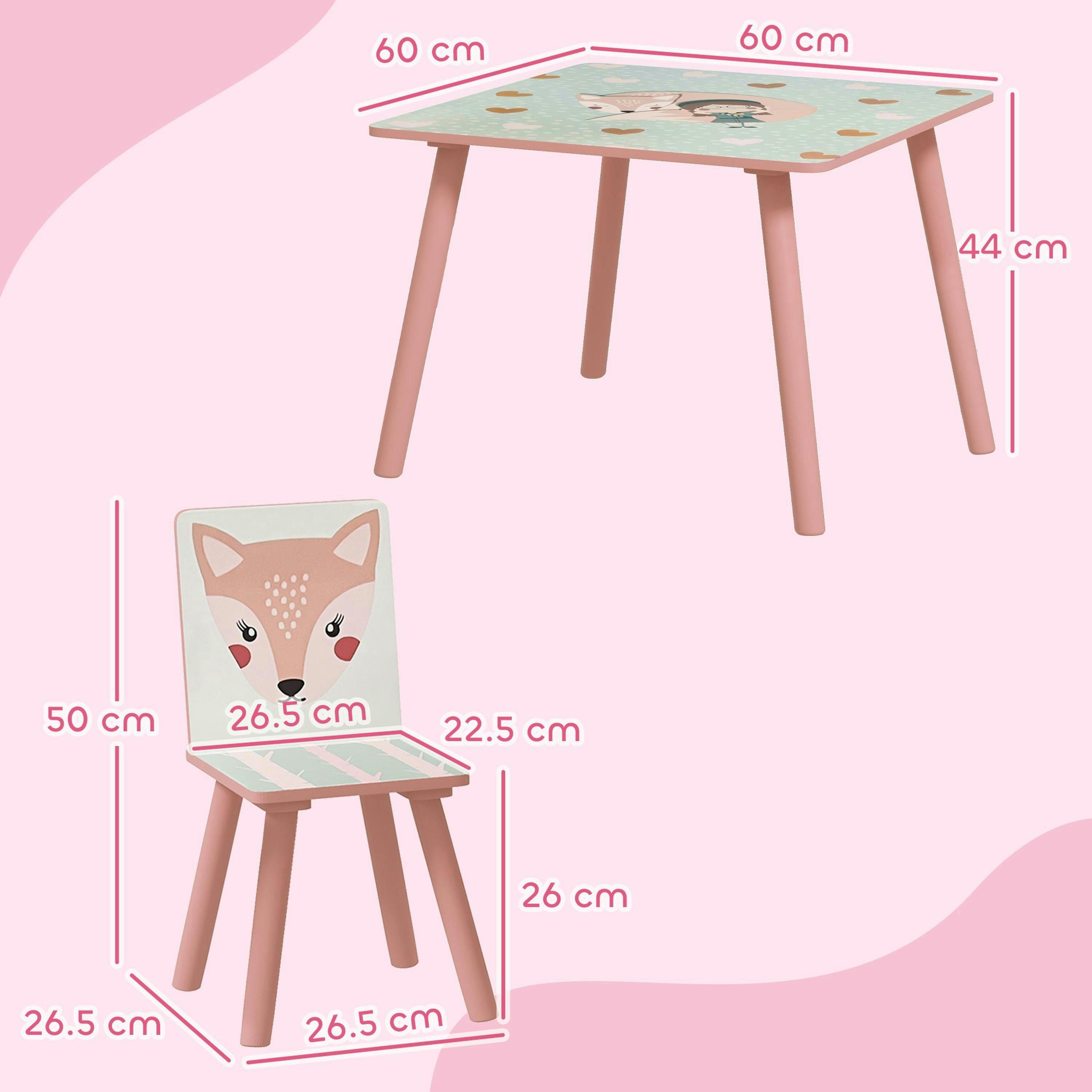 ZONEKIZ Kids Table and Chairs, Children Desk with 2 Chairs , view 3 of 5