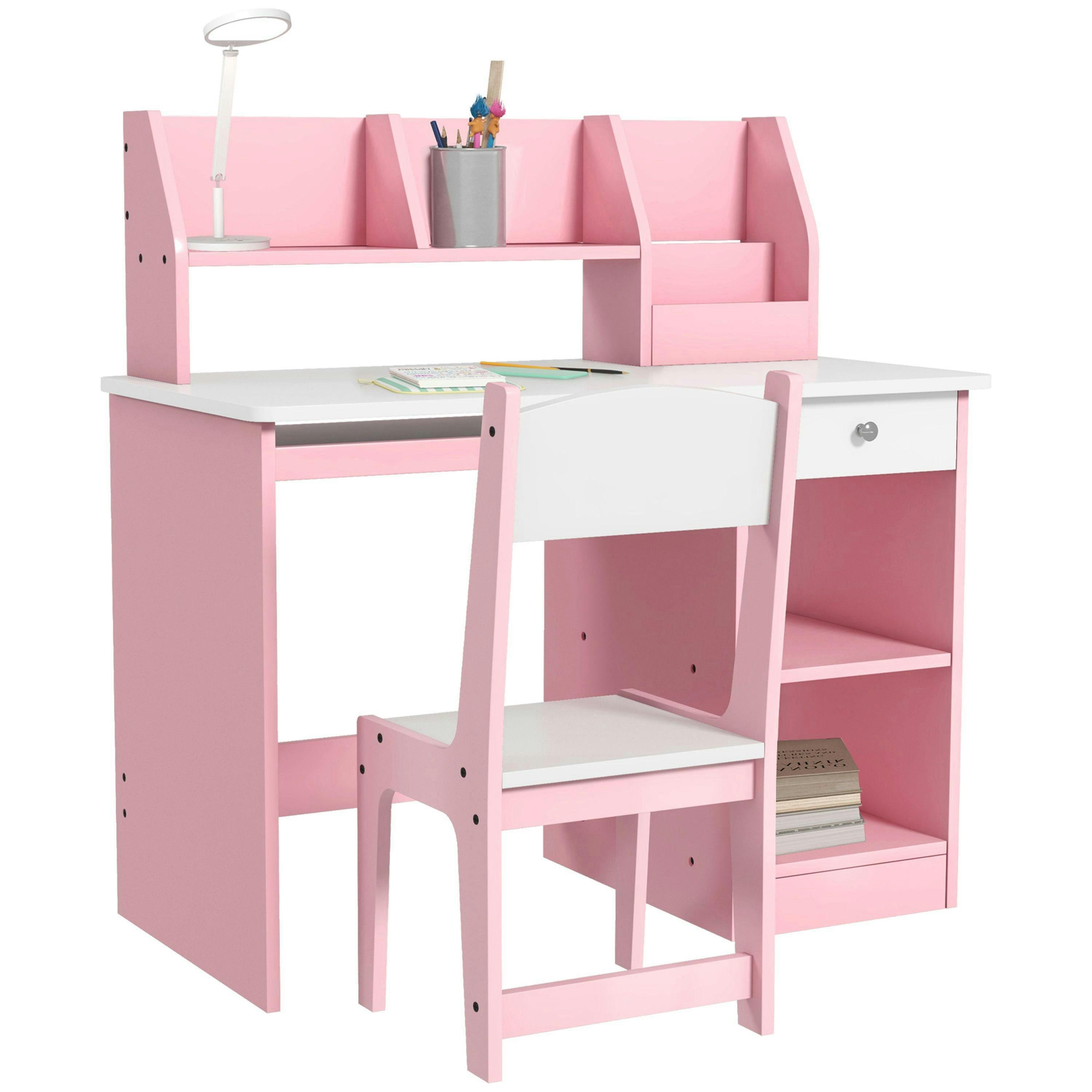 ZONEKIZ Kids Desk and Chair Set with Storage, for Ages 5-8 Years , view 2 of 5