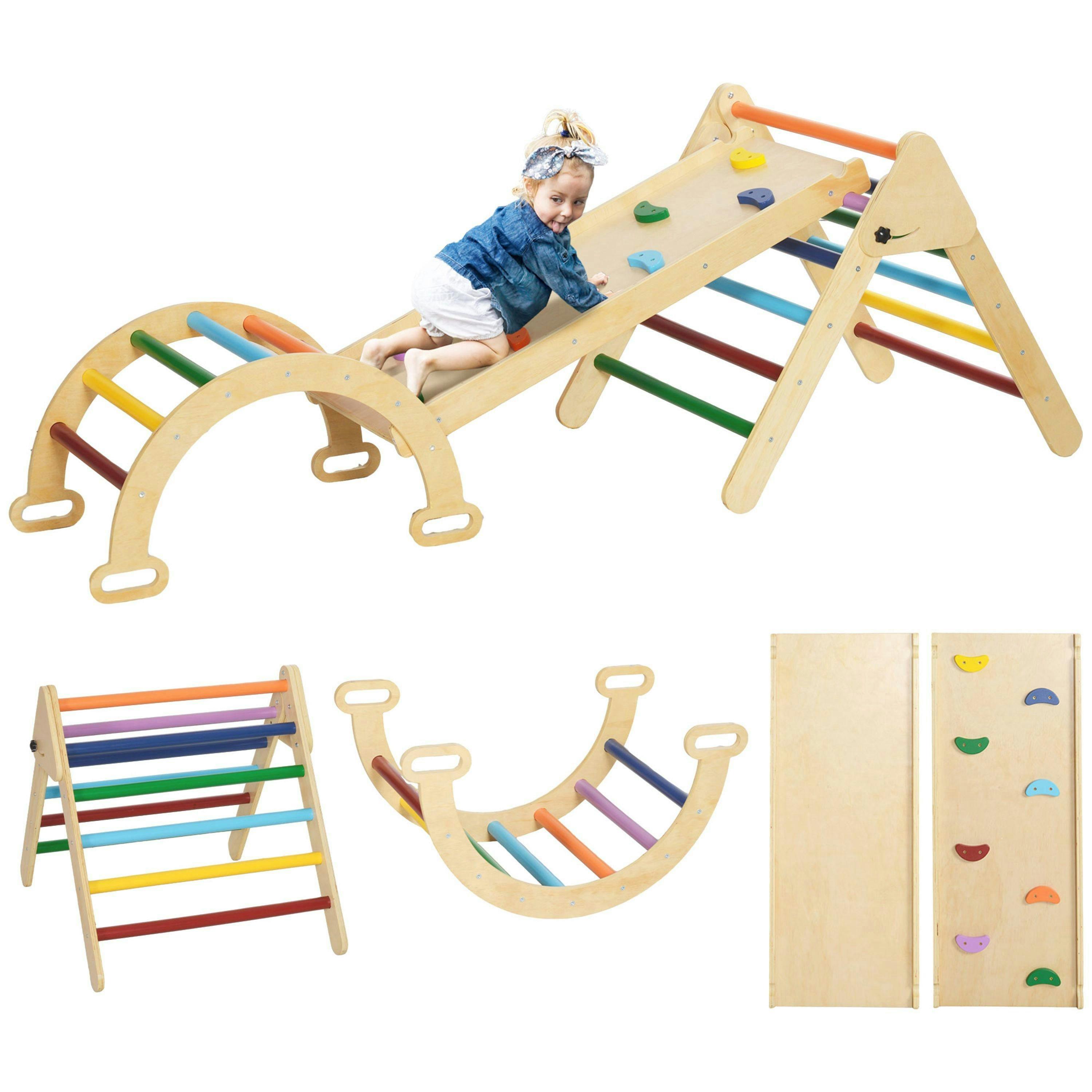 AIYAPLAY 5-in-1 Toddler Climbing Frame with Ramp, Arch, for 18-48 Months , view 2 of 5