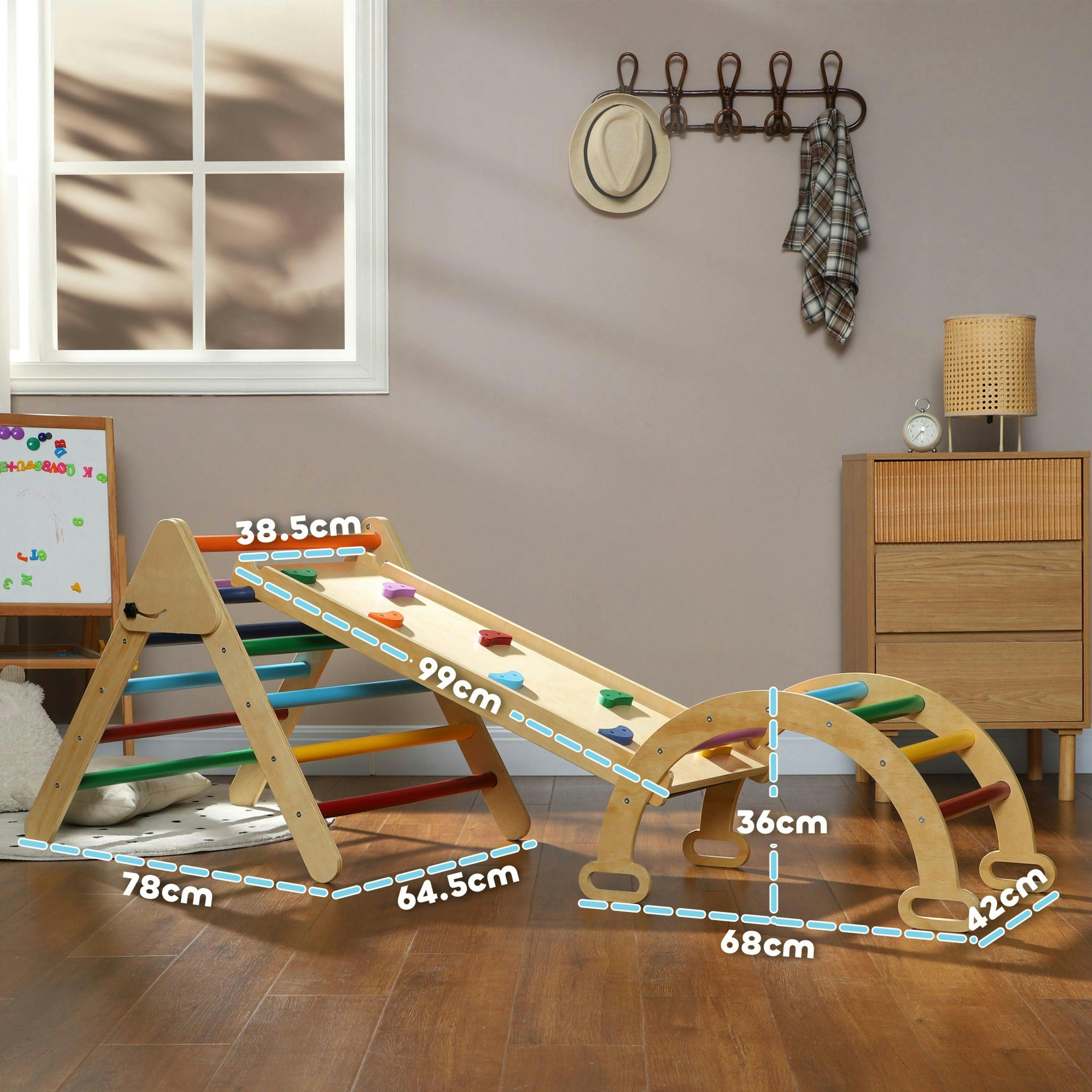 AIYAPLAY 5-in-1 Toddler Climbing Frame with Ramp, Arch, for 18-48 Months , view 3 of 5
