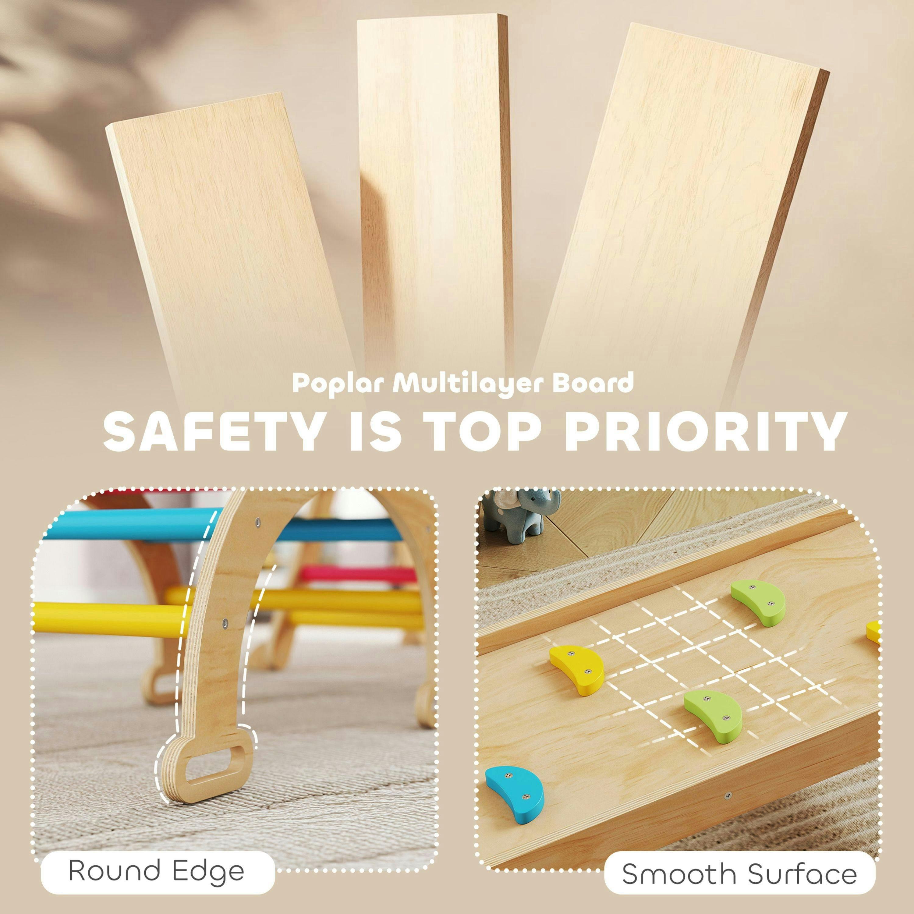 AIYAPLAY 8-in-1 Toddler Climbing Frame, Play Triangle Set, Multicolour , view 5 of 5
