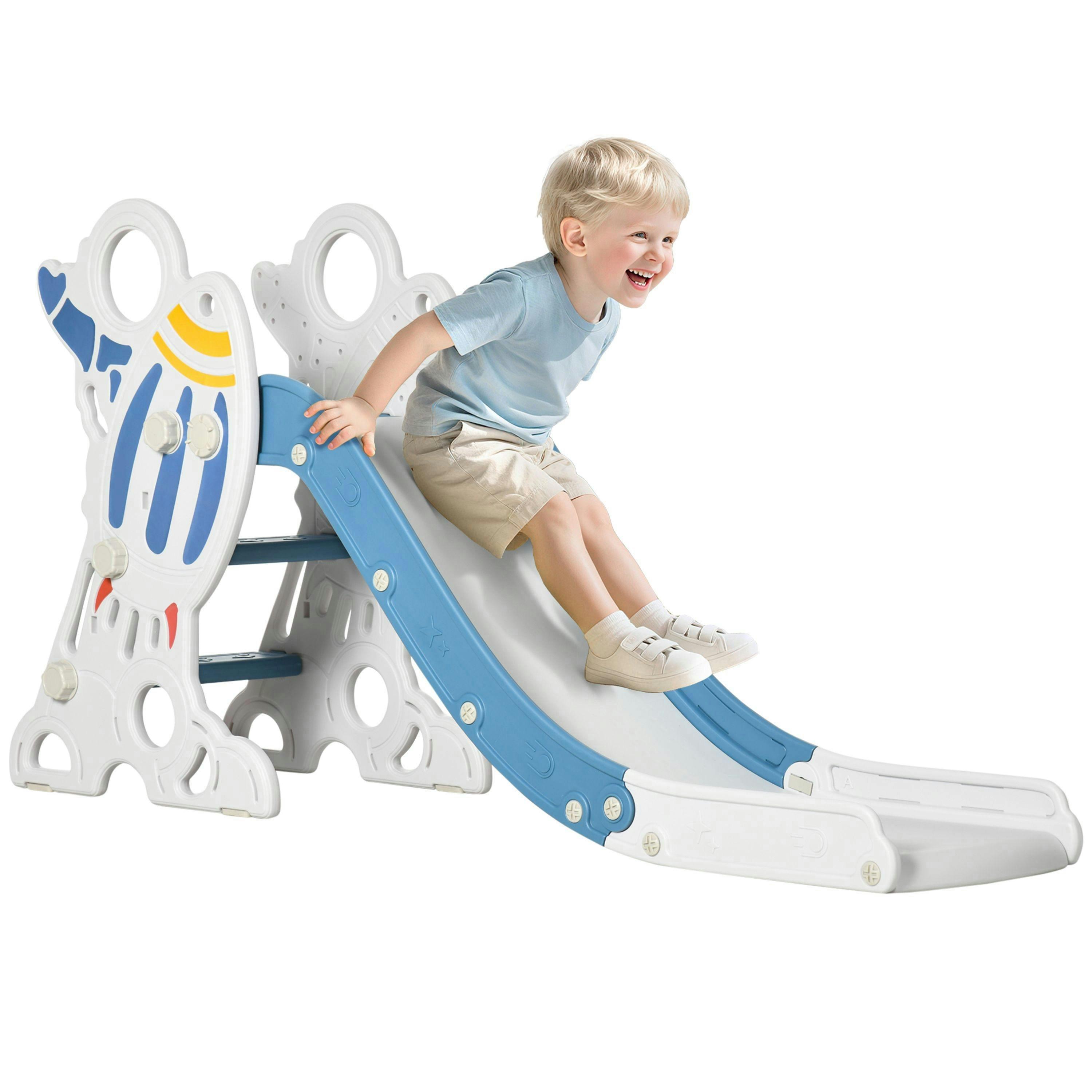 AIYAPLAY Baby Slide Freestanding Slide for Kids 1.5-3 Years Space Theme, Blue , view 2 of 5