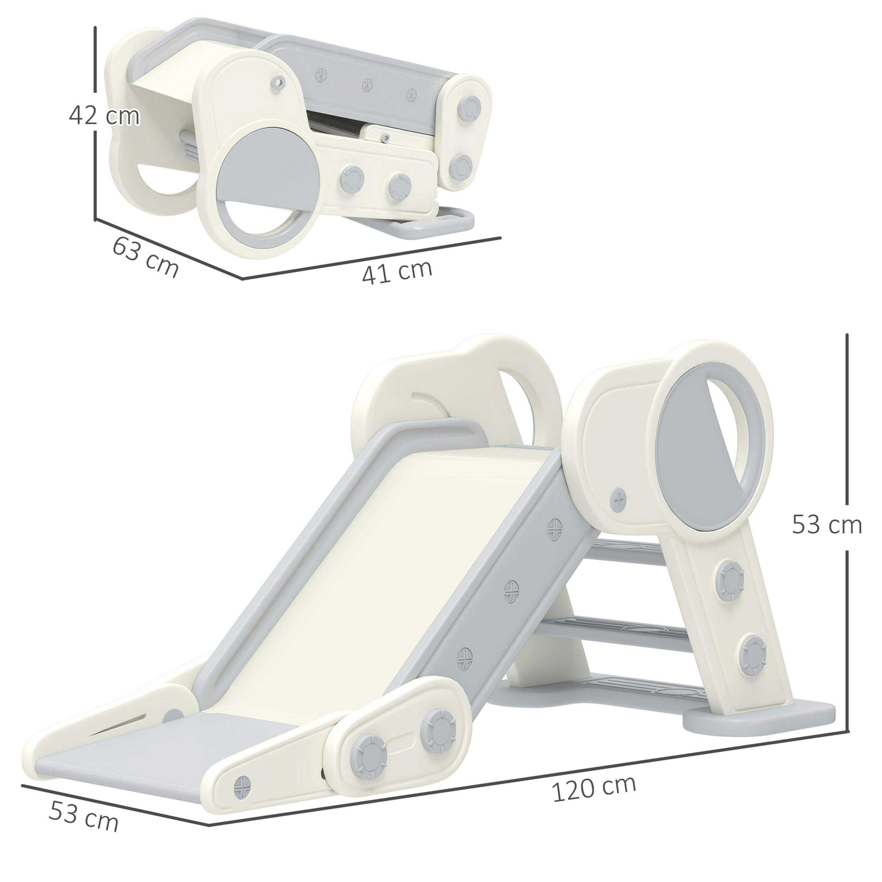 AIYAPLAY Foldable Kids Slide, Baby Slide for 1.5-3 Years, Grey , view 3 of 5