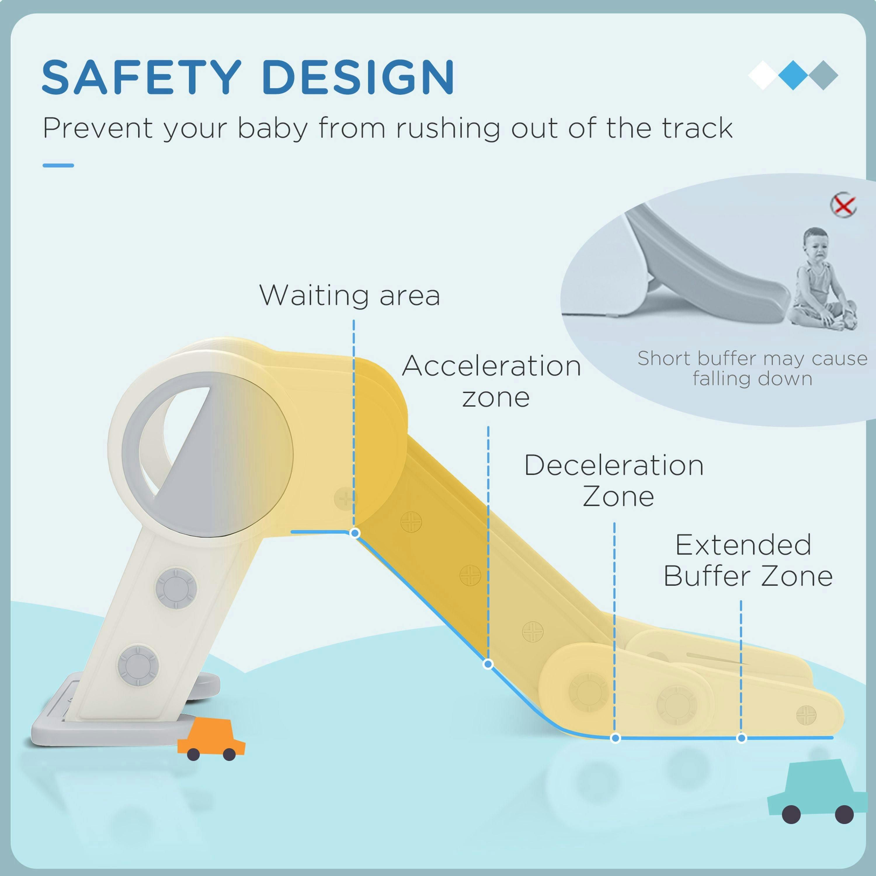 AIYAPLAY Foldable Kids Slide, Baby Slide for 1.5-3 Years, Grey , view 4 of 5