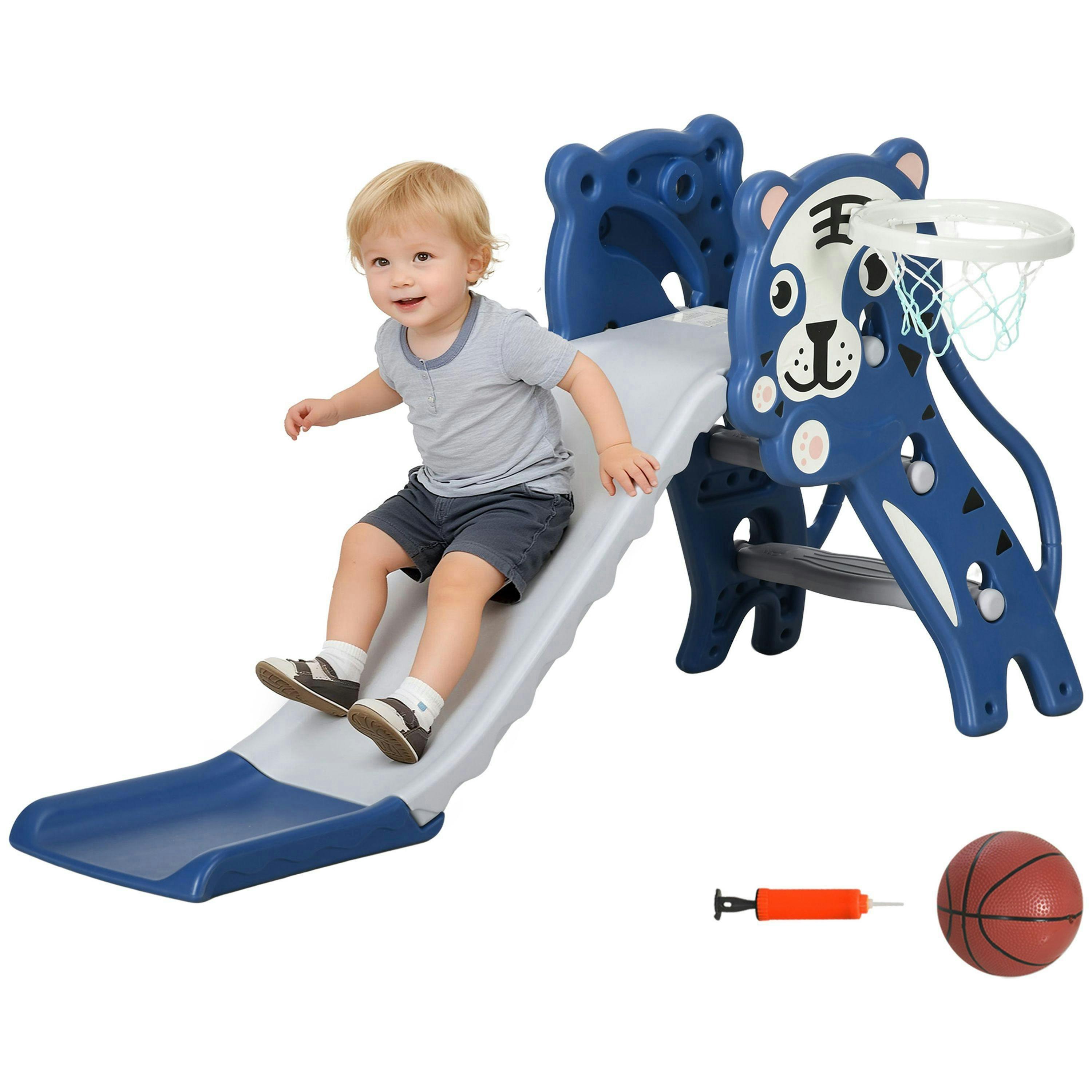 AIYAPLAY Kids Slide with Basketball Hoop, Basketball, for 18-36 Months , view 2 of 5