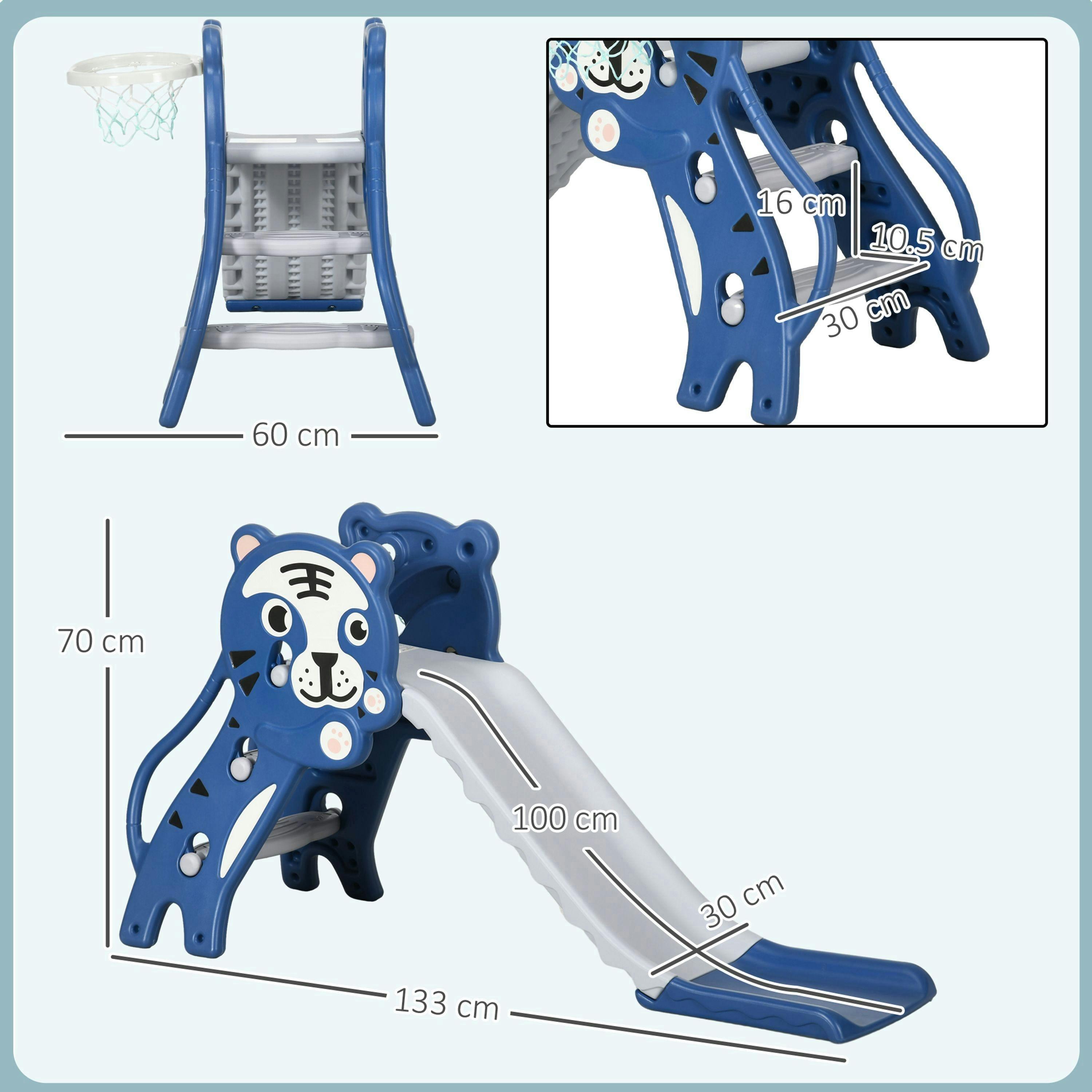 AIYAPLAY Kids Slide with Basketball Hoop, Basketball, for 18-36 Months , view 3 of 5