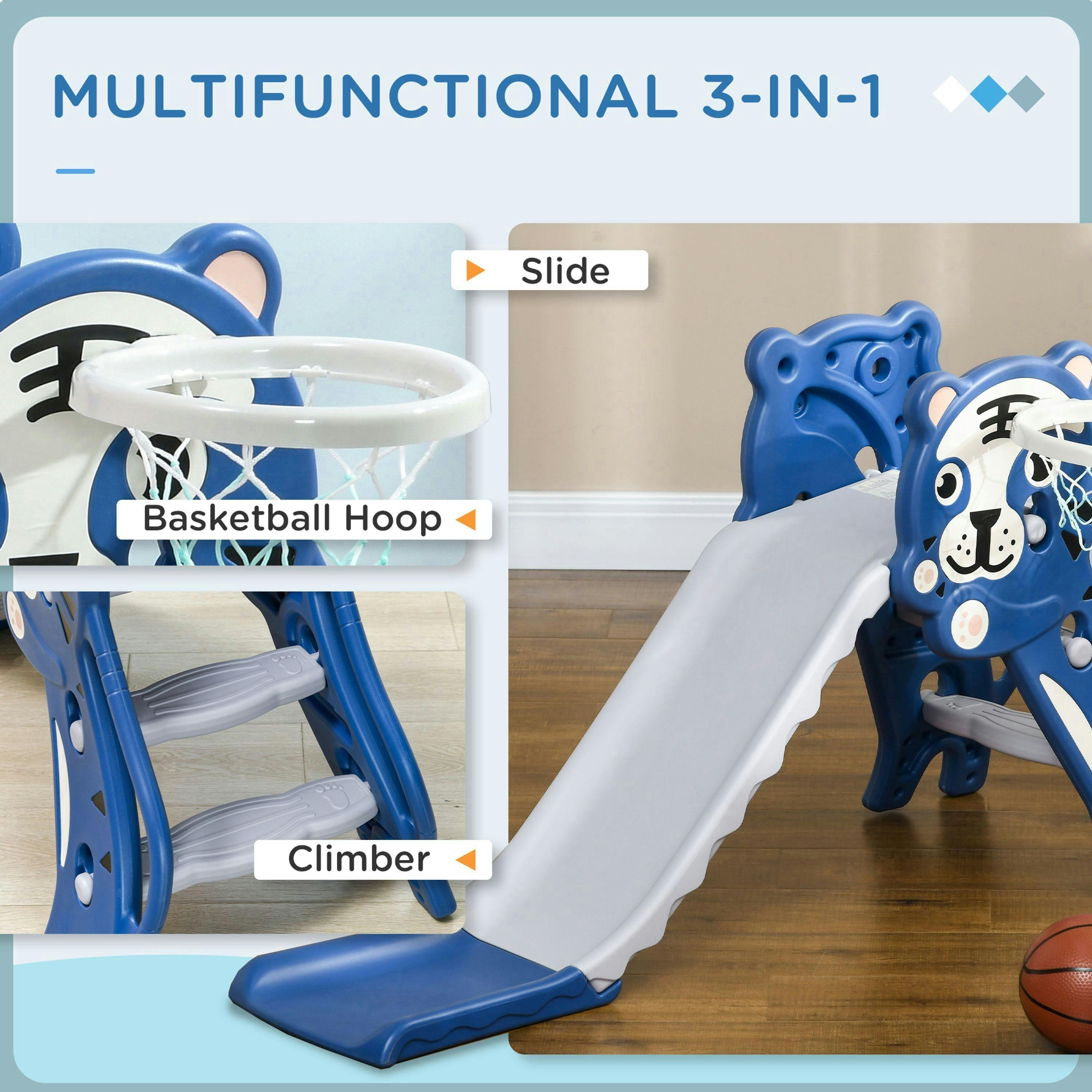 AIYAPLAY Kids Slide with Basketball Hoop, Basketball, for 18-36 Months , view 4 of 5