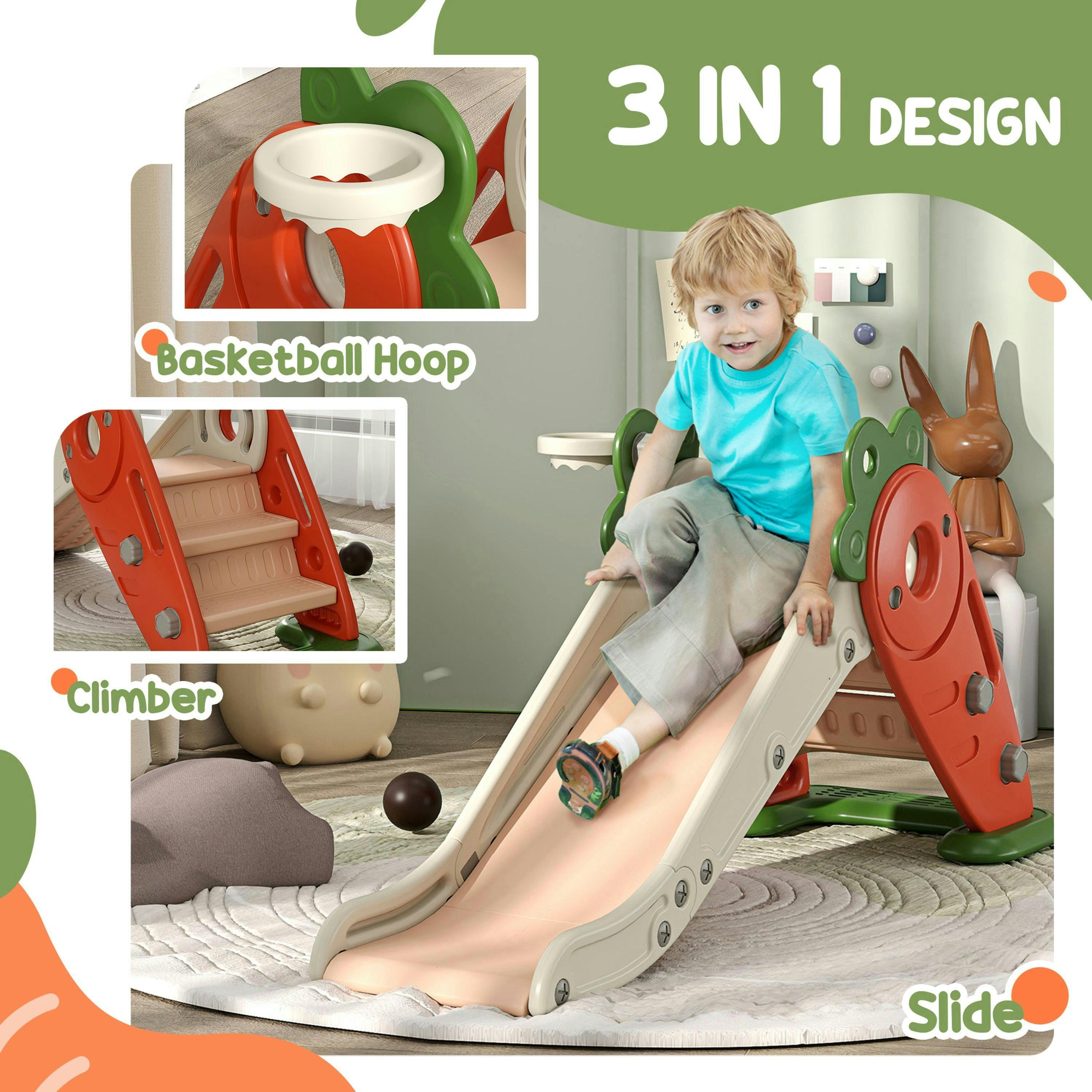 AIYAPLAY 3 in 1 Kids Slide, Carrot-themed Foldable Indoor Slide for 1-3 Years , view 4 of 5
