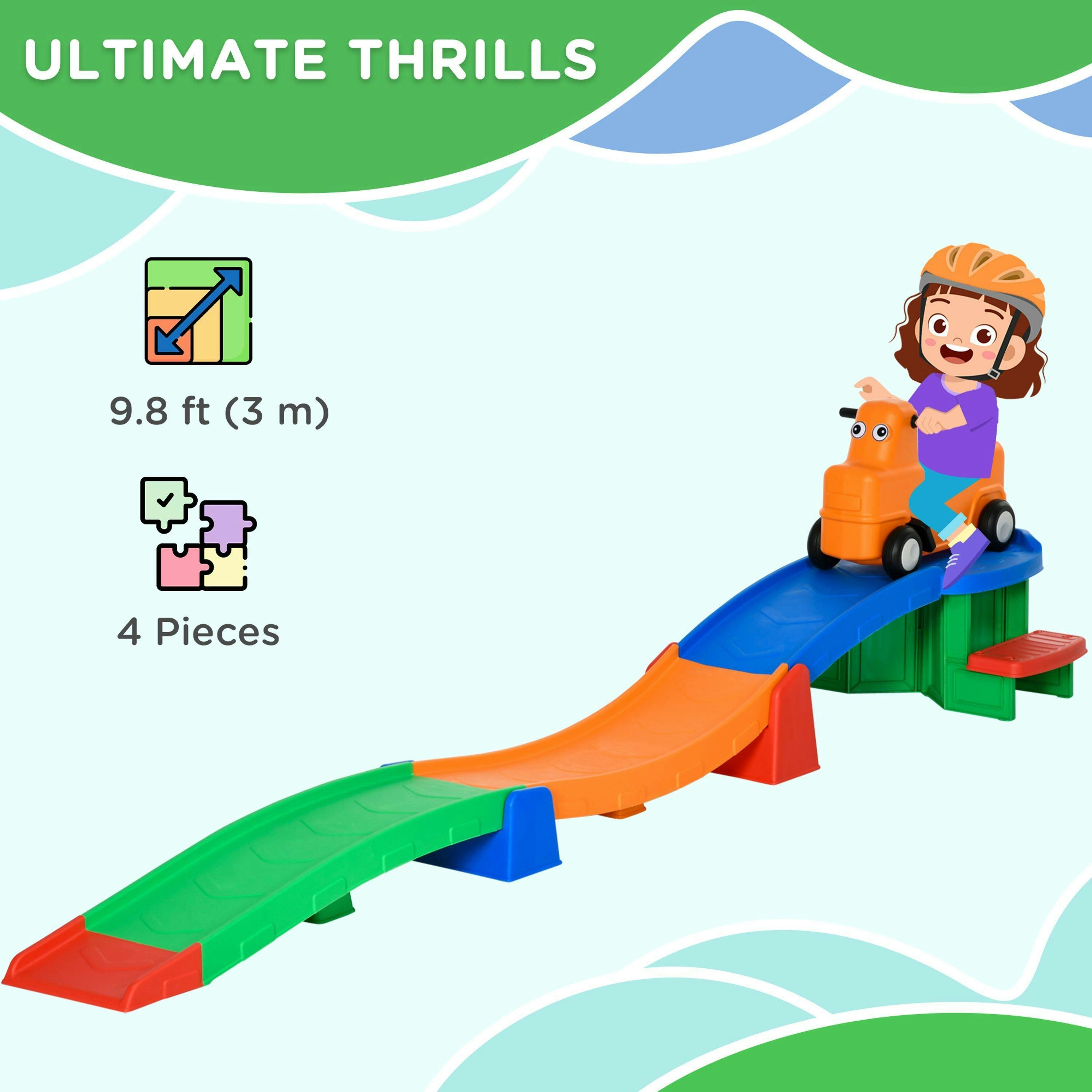 AIYAPLAY 3(m) 4 Pieces Up and Down Kids Rollercoaster, for Ages 2-5 Years , view 4 of 5