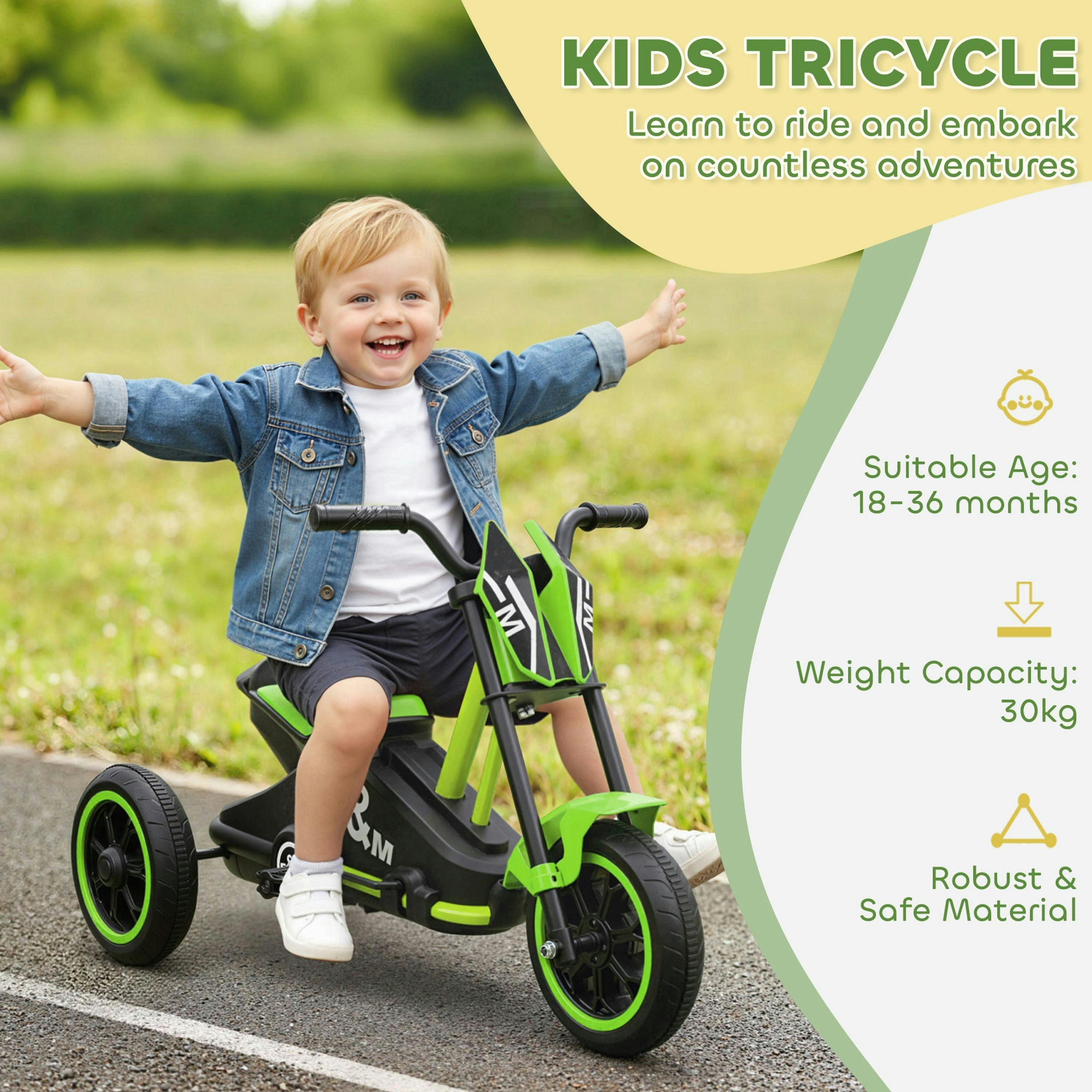 AIYAPLAY Kids Tricycle Baby Trike, 3 Wheel Toddler Balance Bike , view 4 of 5