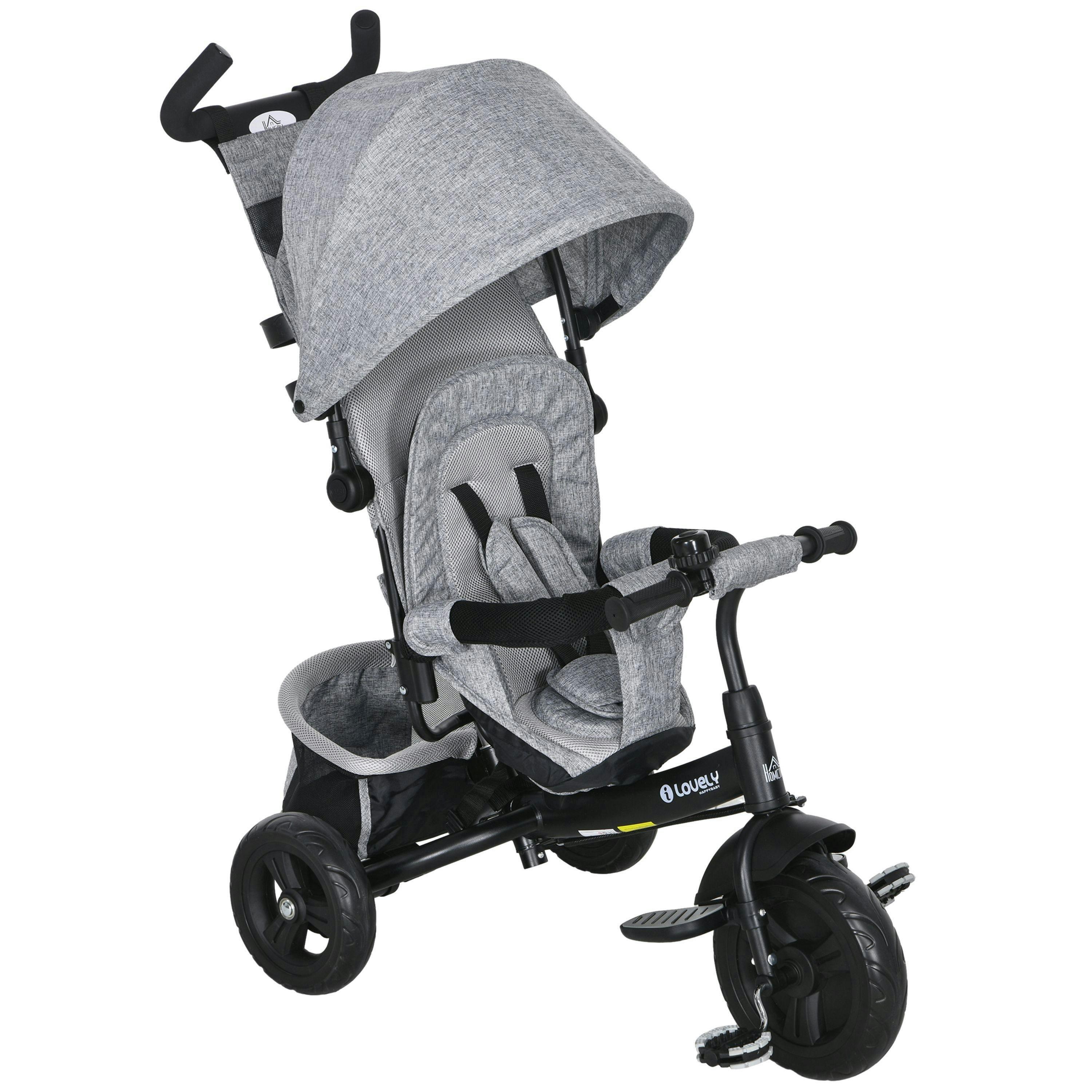 HOMCOM 6 in 1 Kids Trike, Stroller with Parent Handlee , view 2 of 5