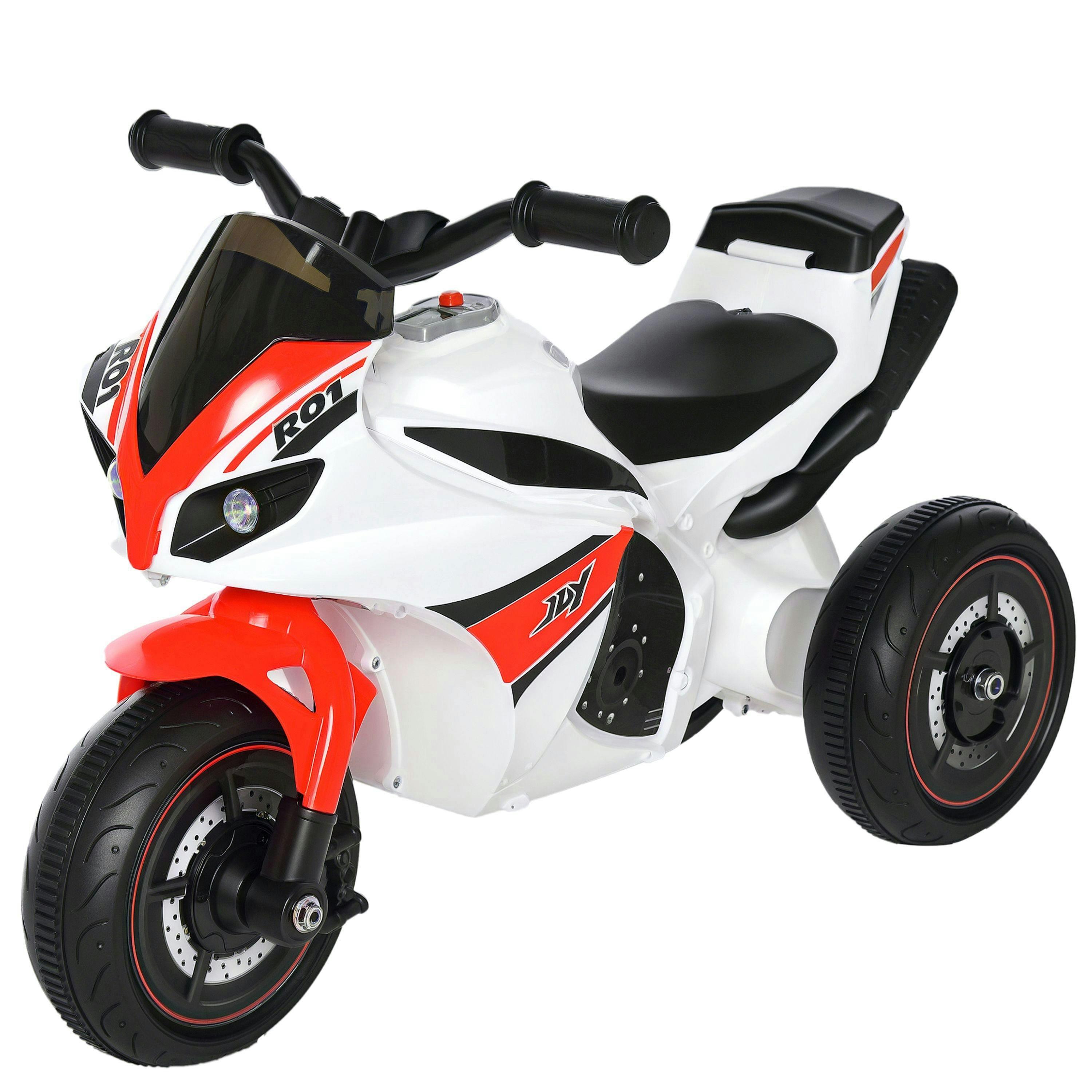 HOMCOM Kids Ride-On Police Bike 3-Wheel Vehicle w/ Music Lights 18-36 Mths , view 2 of 5