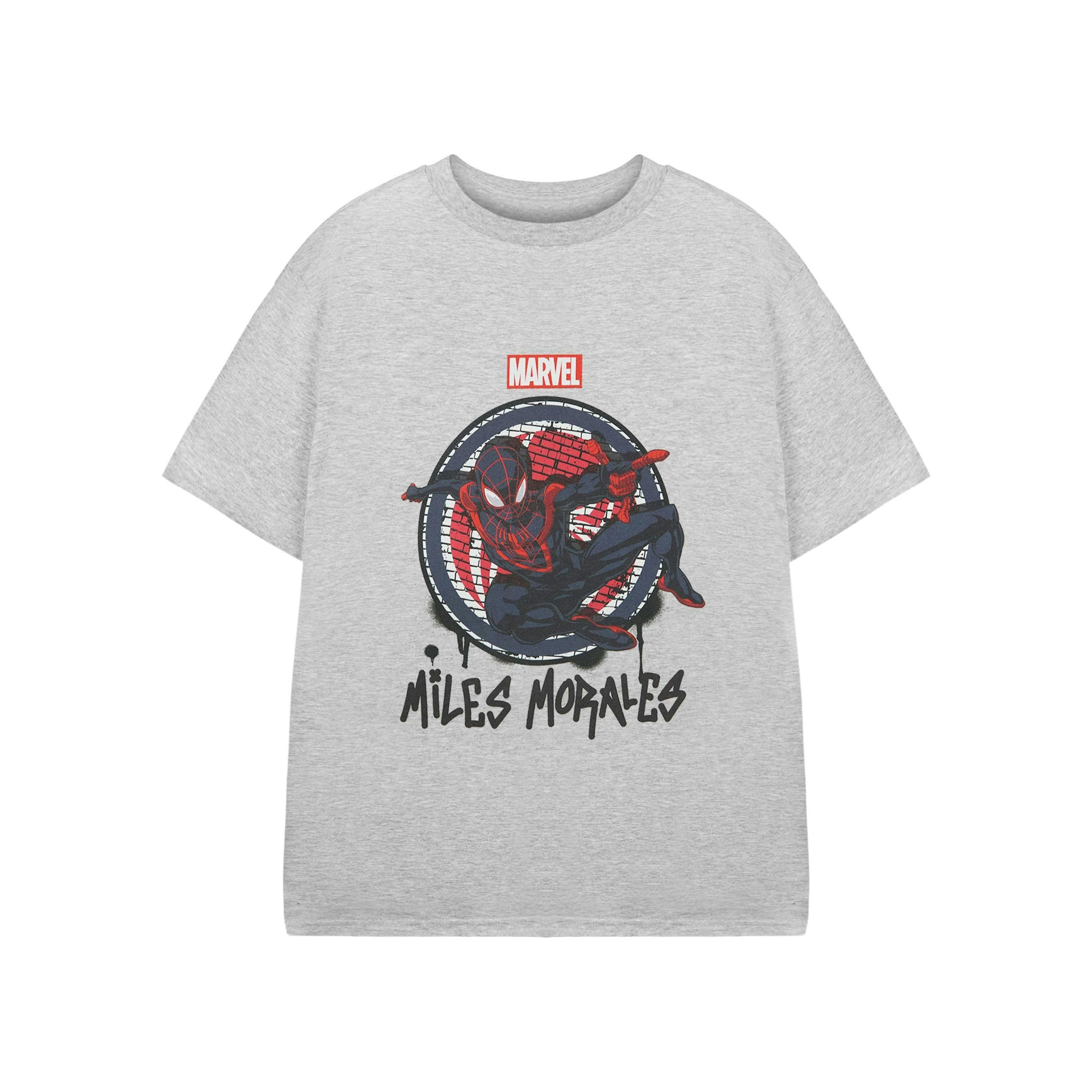 Marvel Spider-Man Boys Grey Miles Jump Short Sleeved T-Shirt by Vanilla Underground , view 1 of 1