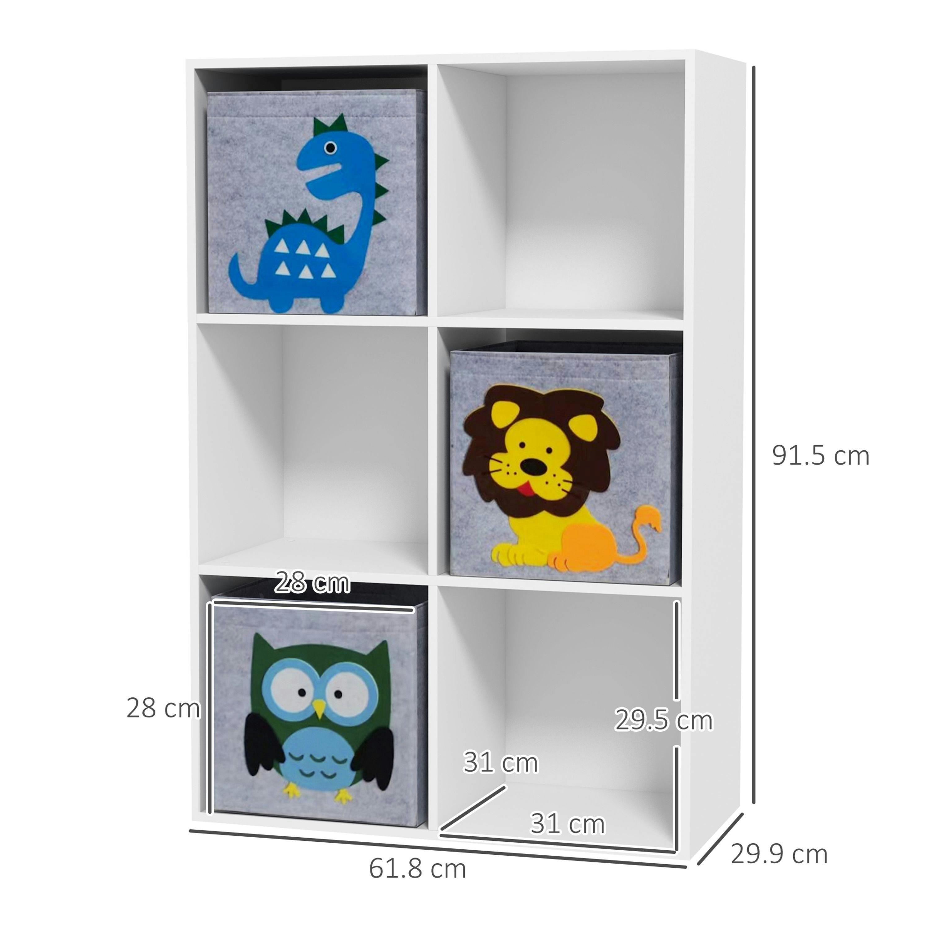 ZONEKIZ Toy Organiser Storage Unit Three Drawers White , view 3 of 6
