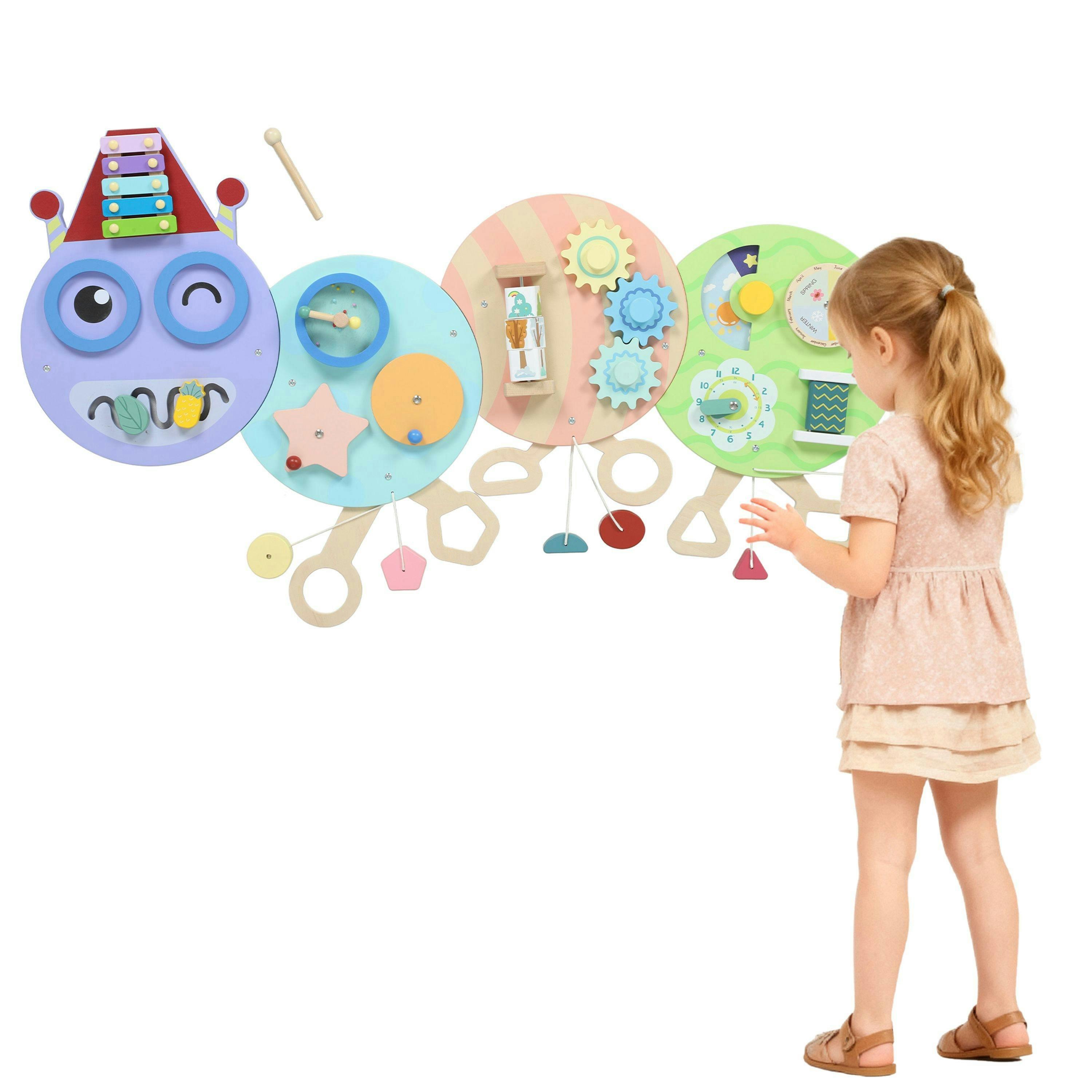 AIYAPLAY Caterpillar Busy Board, Sensory Wall Toy for Toddlers 3+ , view 2 of 6