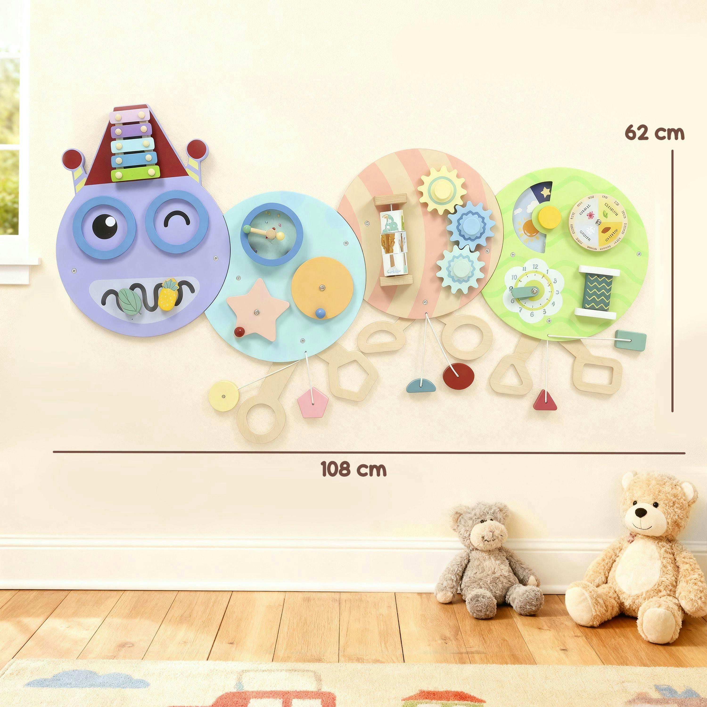AIYAPLAY Caterpillar Busy Board, Sensory Wall Toy for Toddlers 3+ , view 3 of 6