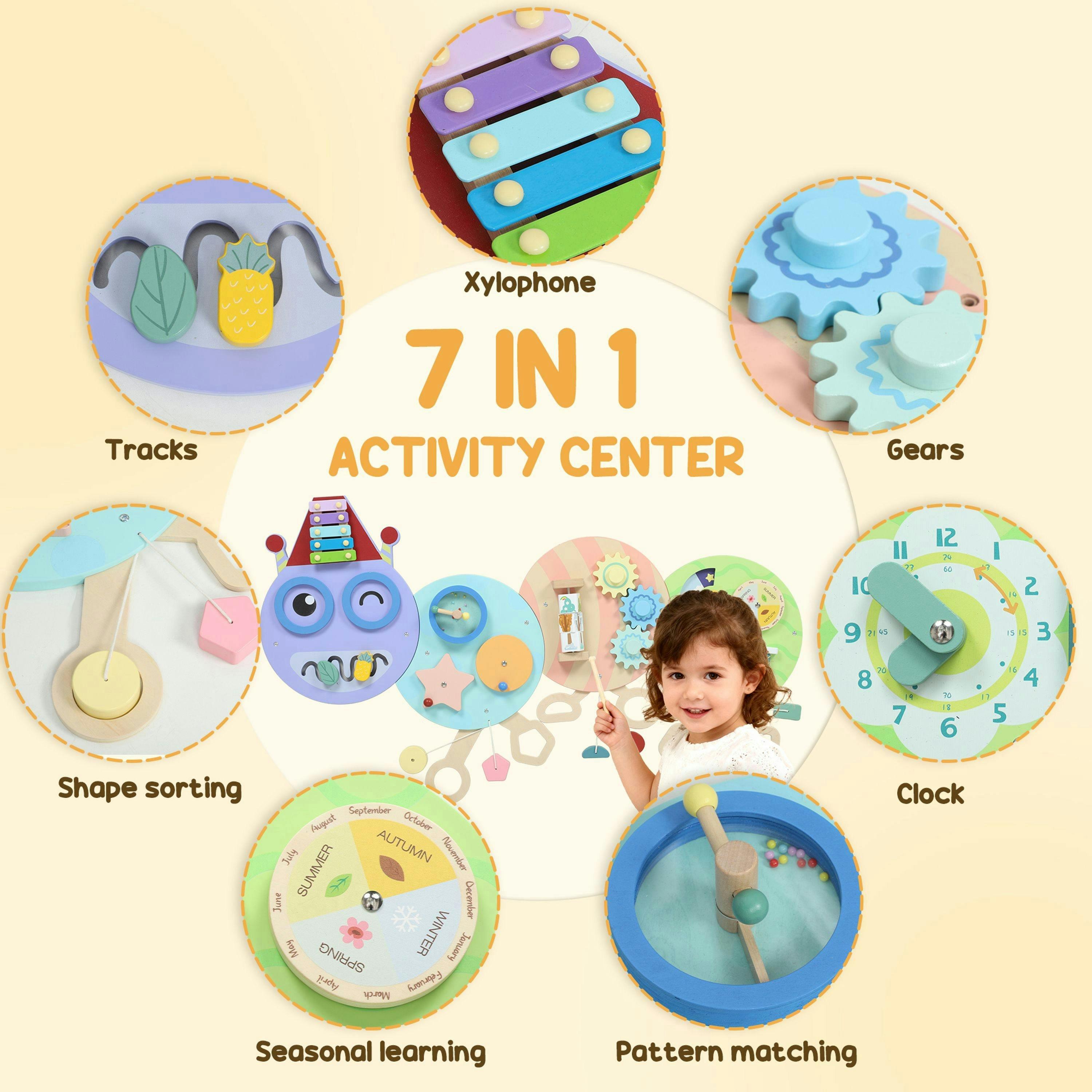 AIYAPLAY Caterpillar Busy Board, Sensory Wall Toy for Toddlers 3+ , view 4 of 6