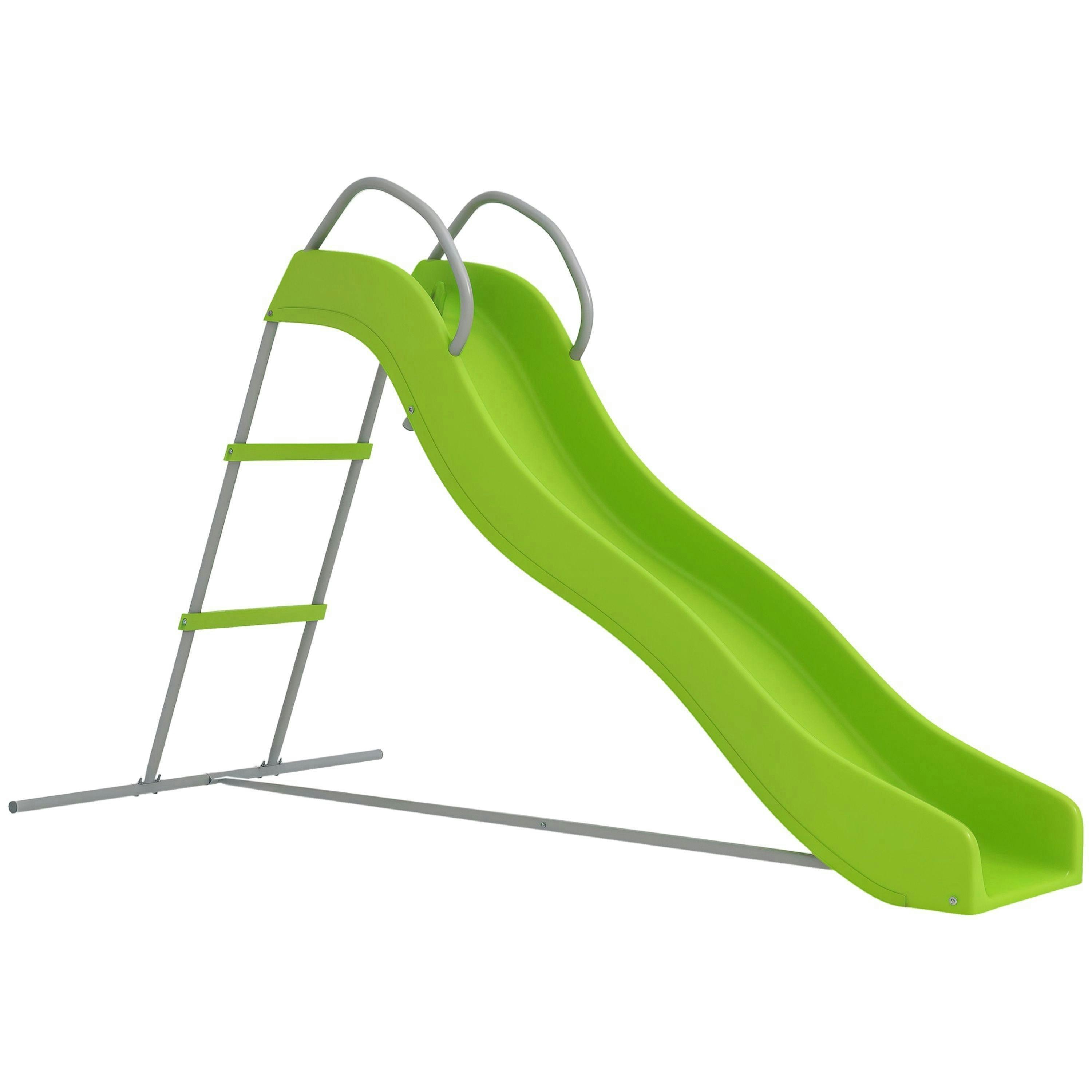 AIYAPLAY Freestanding Slide for Kids with Climbing Ladder, Green , view 2 of 6