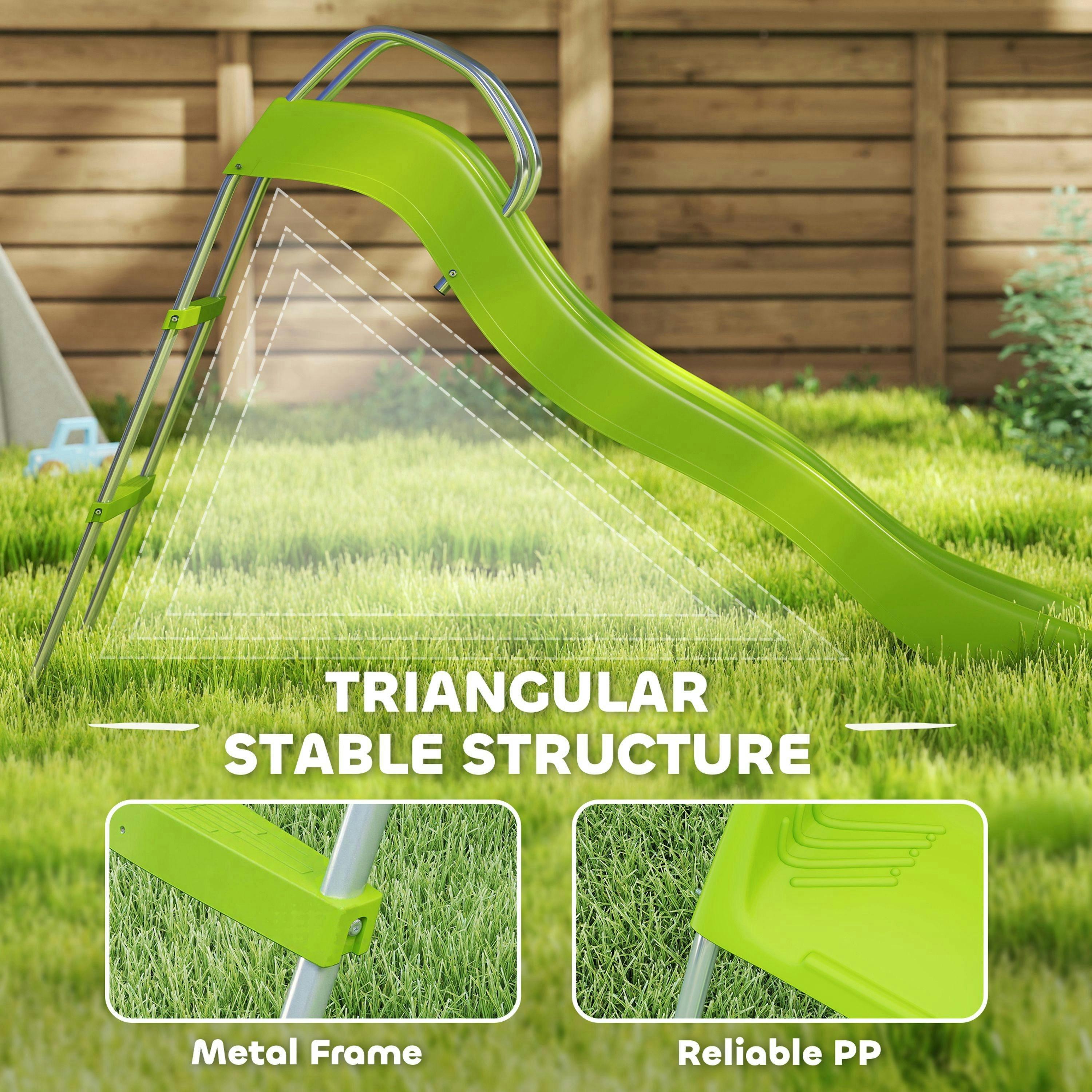 AIYAPLAY Freestanding Slide for Kids with Climbing Ladder, Green , view 6 of 6