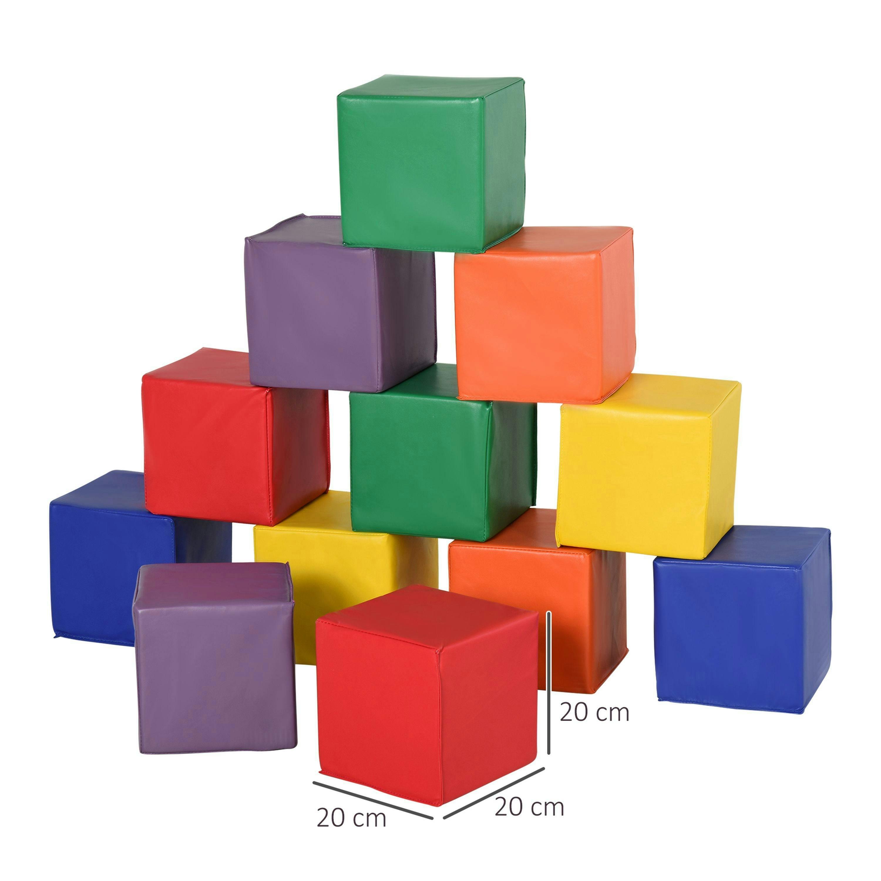 HOMCOM 12 PCs Soft Play Blocks Soft Foam Toy Red , view 3 of 6