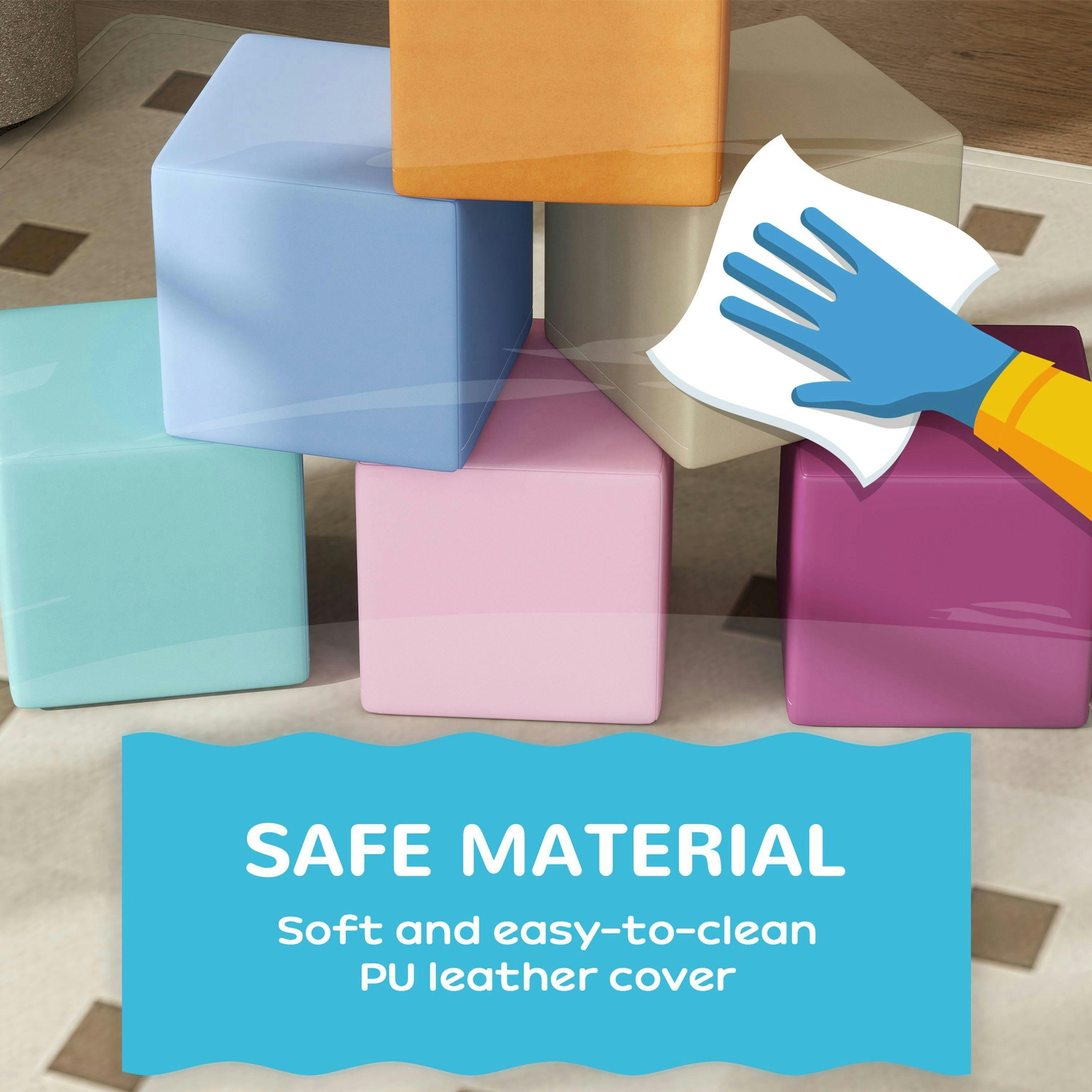 HOMCOM 12 PCs Soft Play Blocks Soft Foam Toy Blue , view 6 of 6