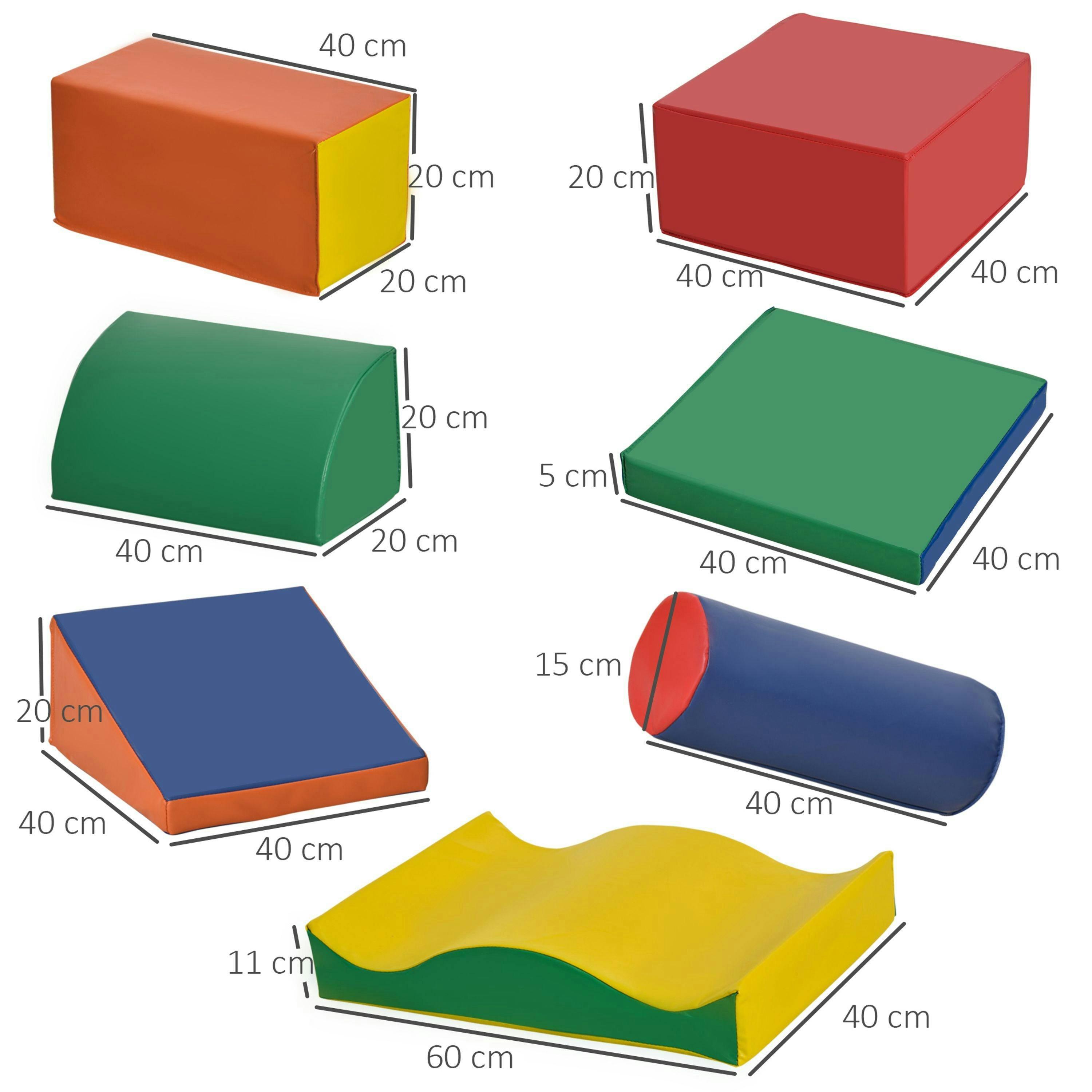 HOMCOM 7 Pcs Kids Soft Foam Puzzle Play Blocks Set Learning Toddler Activity , view 3 of 6
