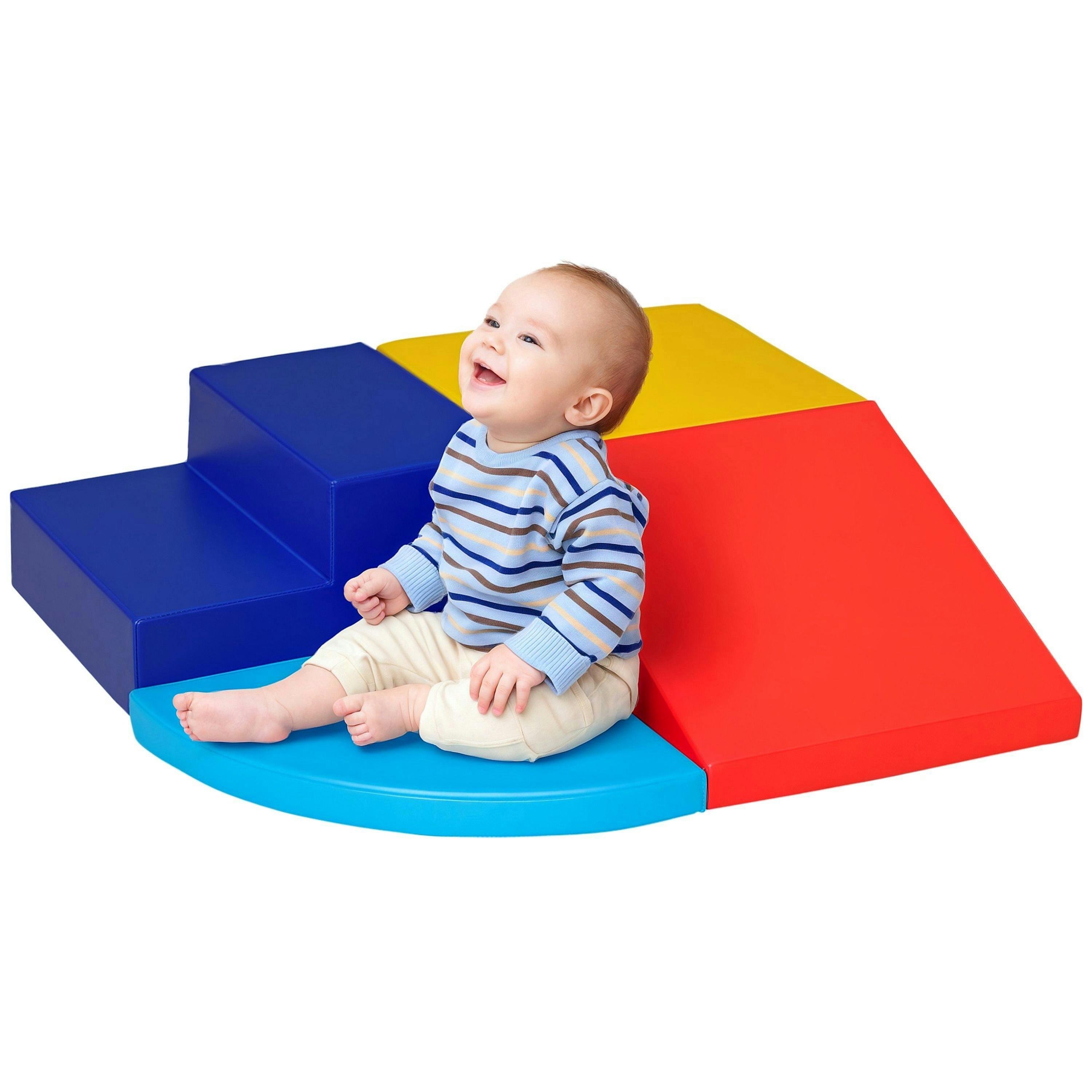 HOMCOM 4-piece Soft Play Set Climb and Crawl Foam Toddler Activity Toys , view 2 of 6