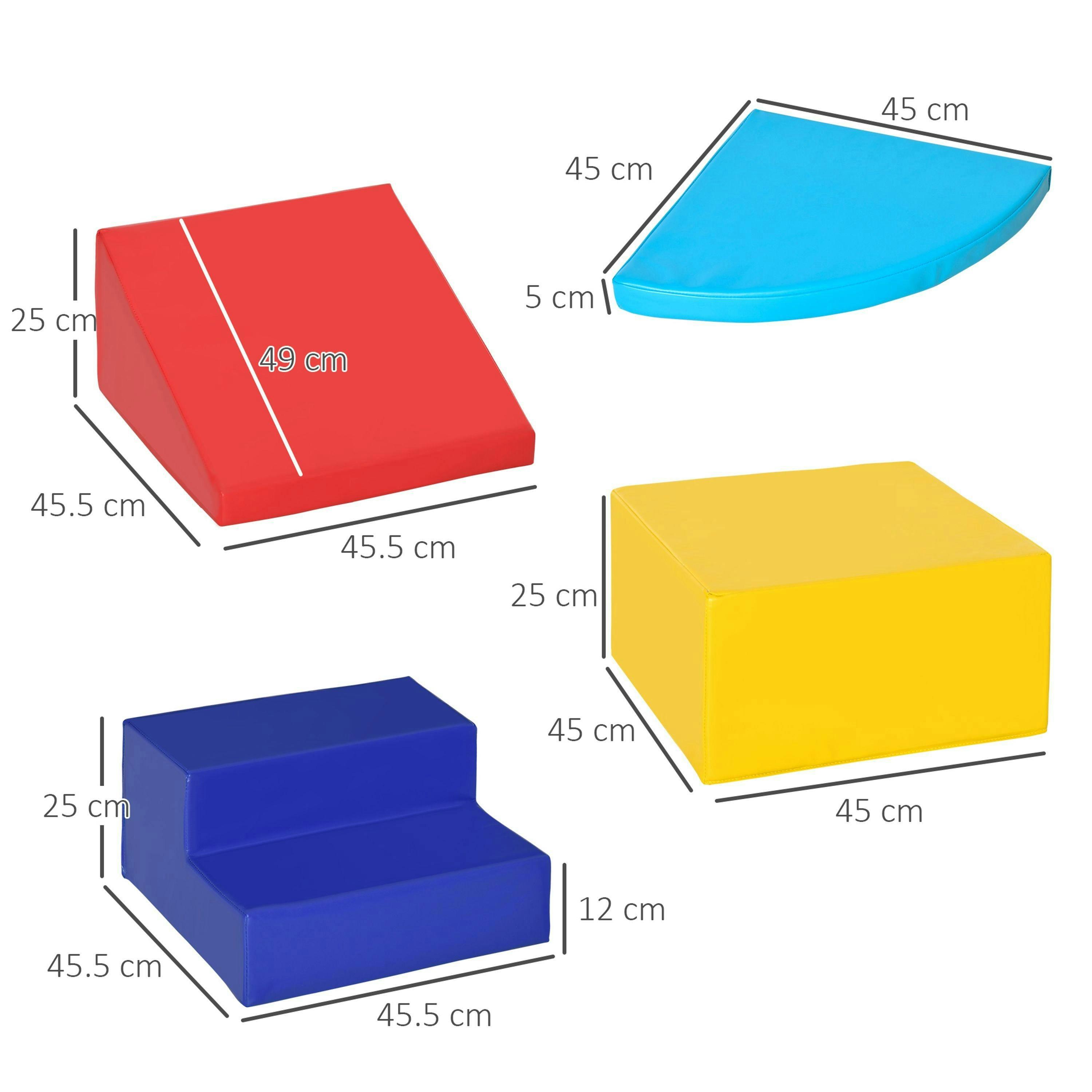 HOMCOM 4-piece Soft Play Set Climb and Crawl Foam Toddler Activity Toys , view 3 of 6