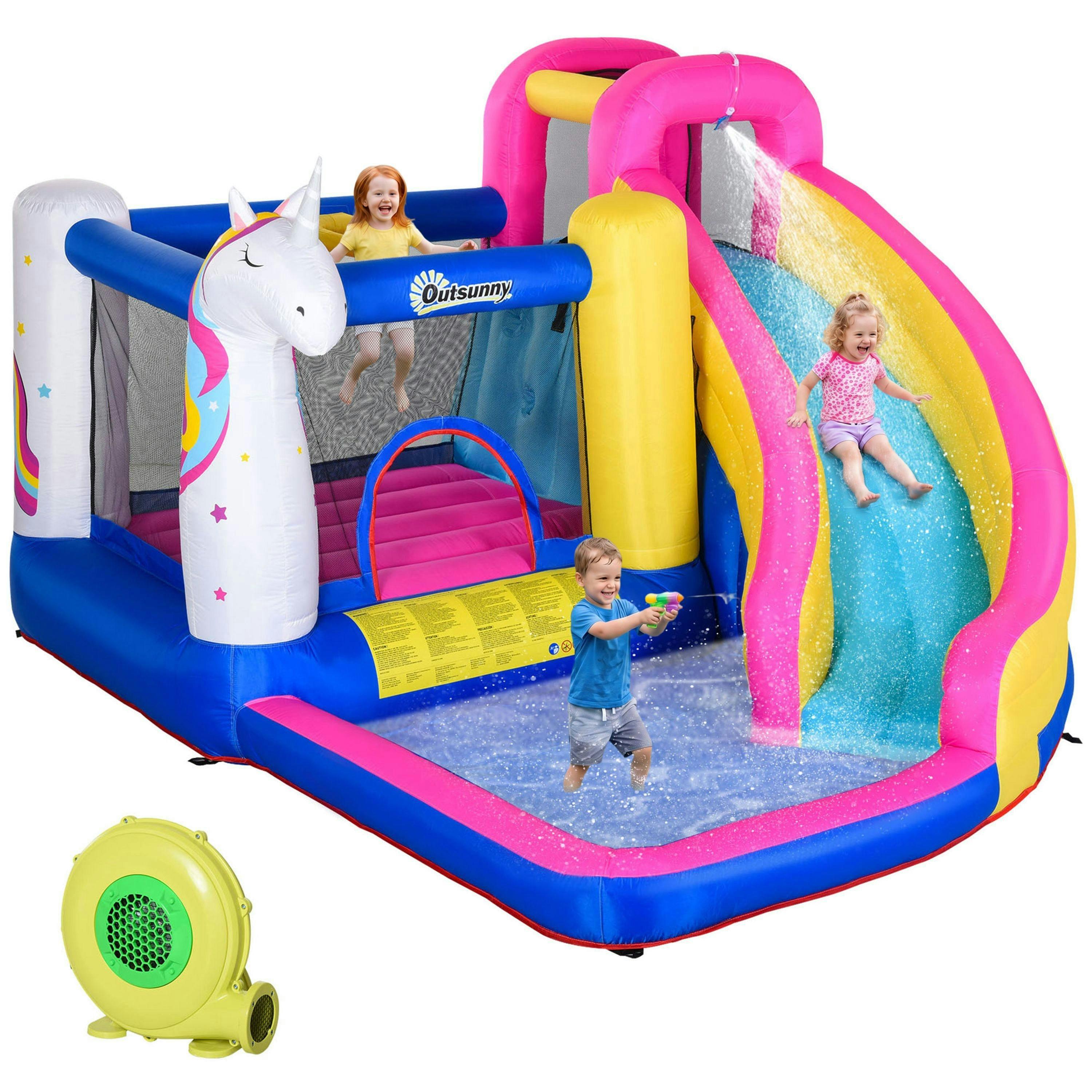 Outsunny 5 in 1 Bouncy Castle for Children with Blower, for Ages 3-8 Years , view 2 of 6