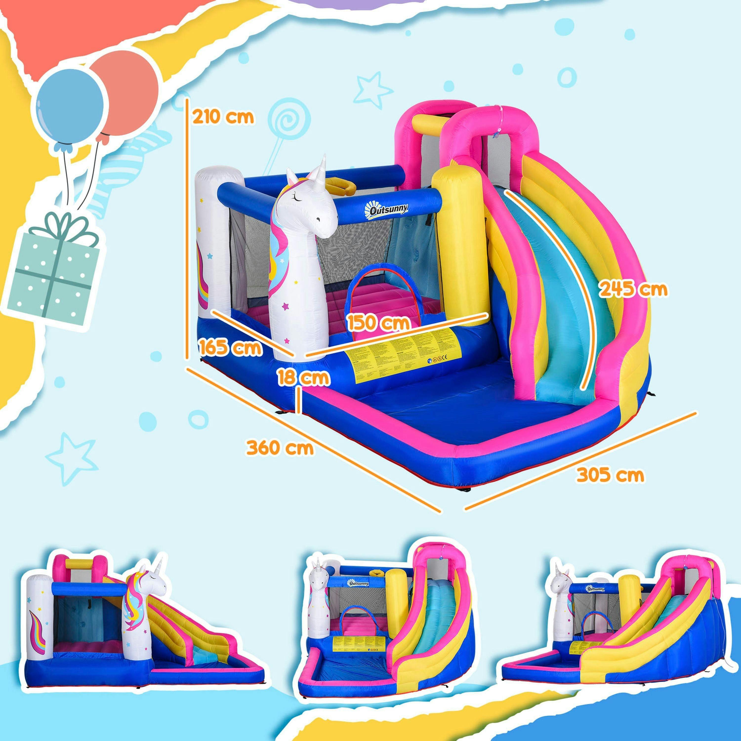 Outsunny 5 in 1 Bouncy Castle for Children with Blower, for Ages 3-8 Years , view 3 of 6