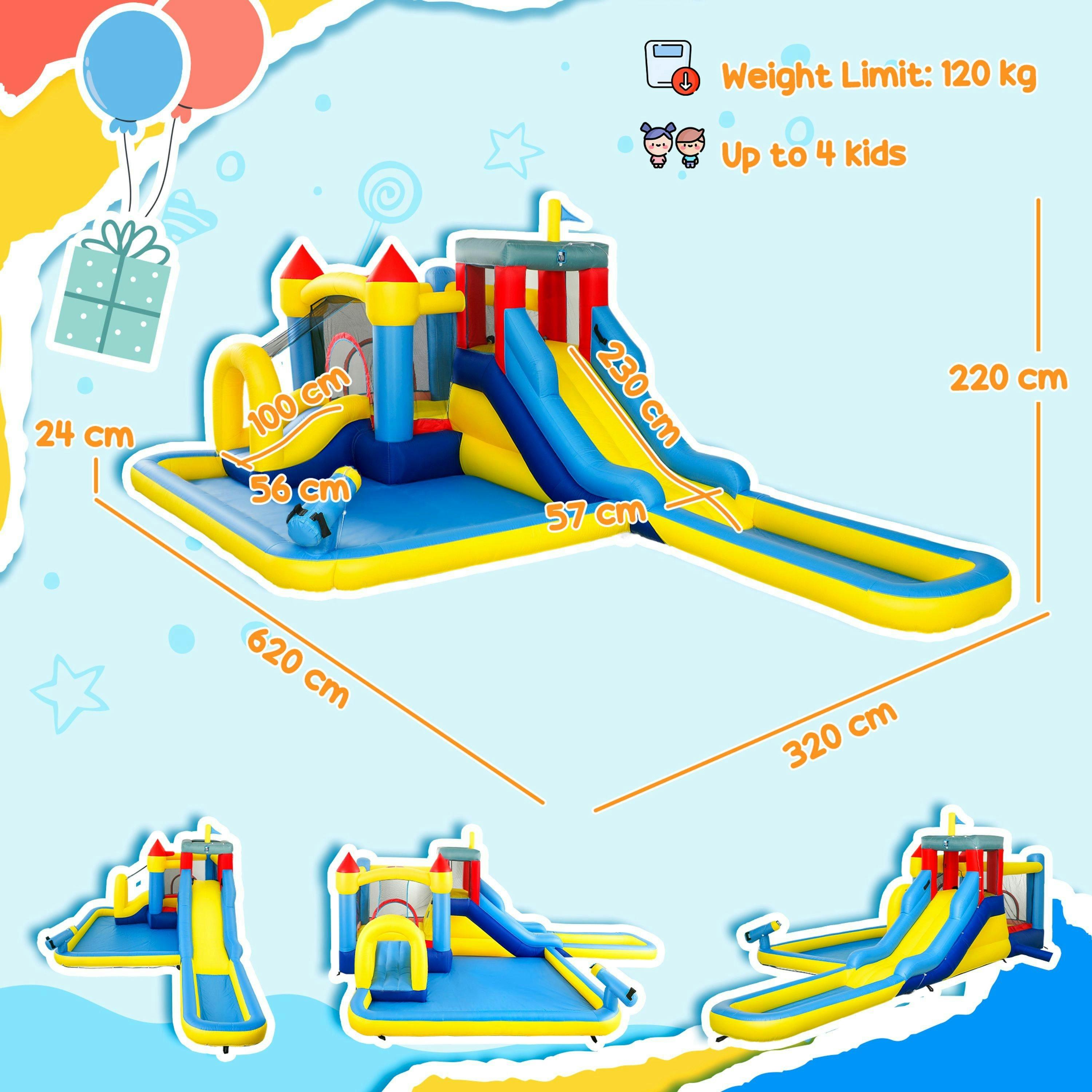 AIYAPLAY Inflatable Bouncy Castle, Water Bounce House 6 in 1 with Blower , view 3 of 6