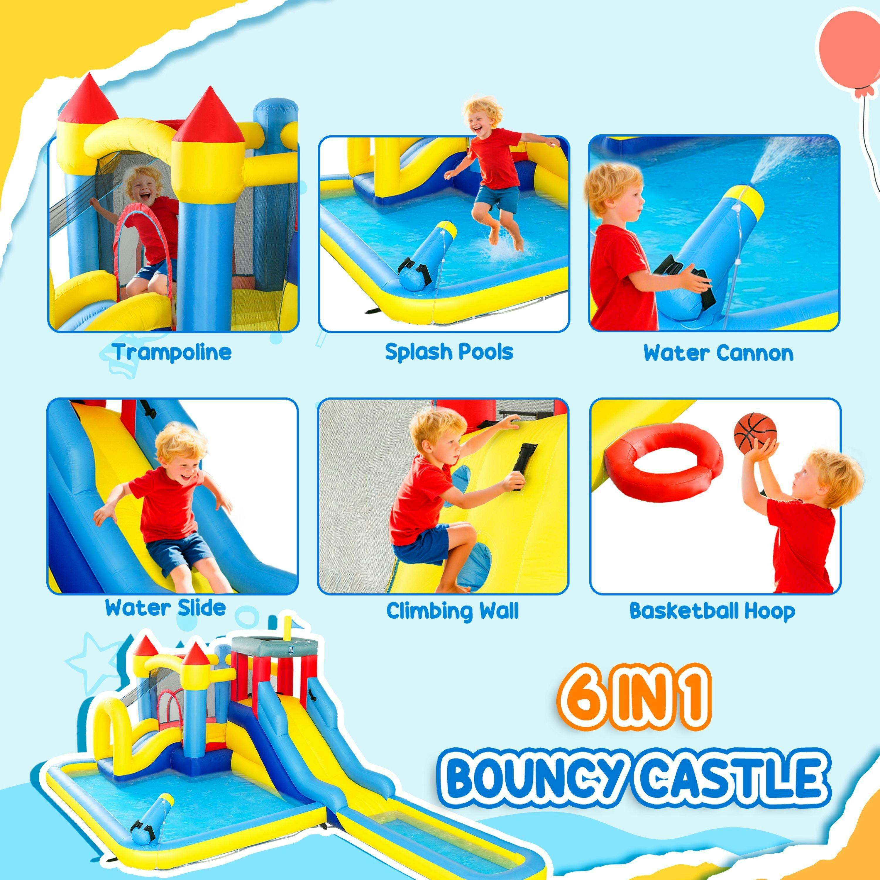 AIYAPLAY Inflatable Bouncy Castle, Water Bounce House 6 in 1 with Blower , view 5 of 6
