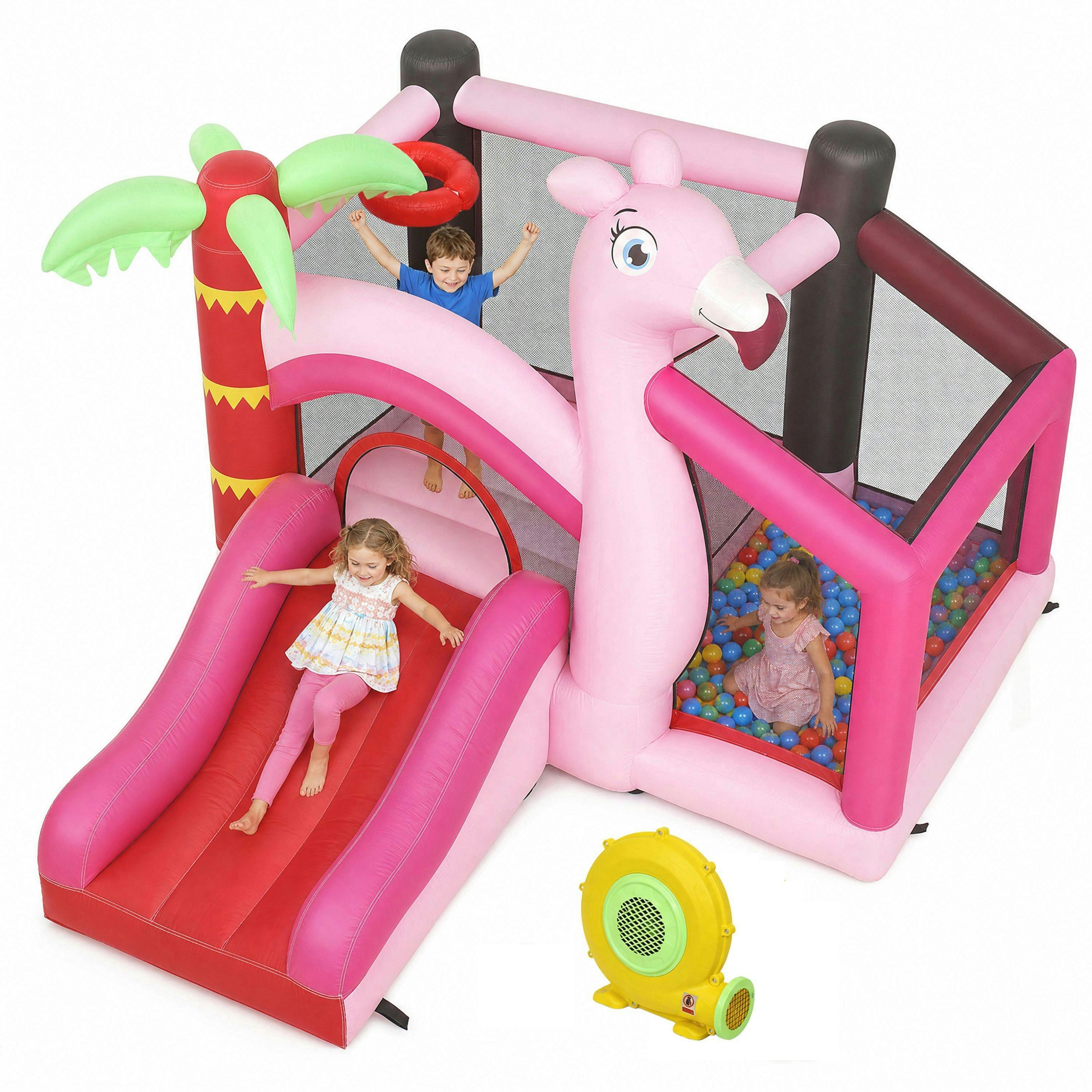 AIYAPLAY Kids Inflatable Bounce House with Blower for Indoor Outdoor, Pink , view 2 of 6