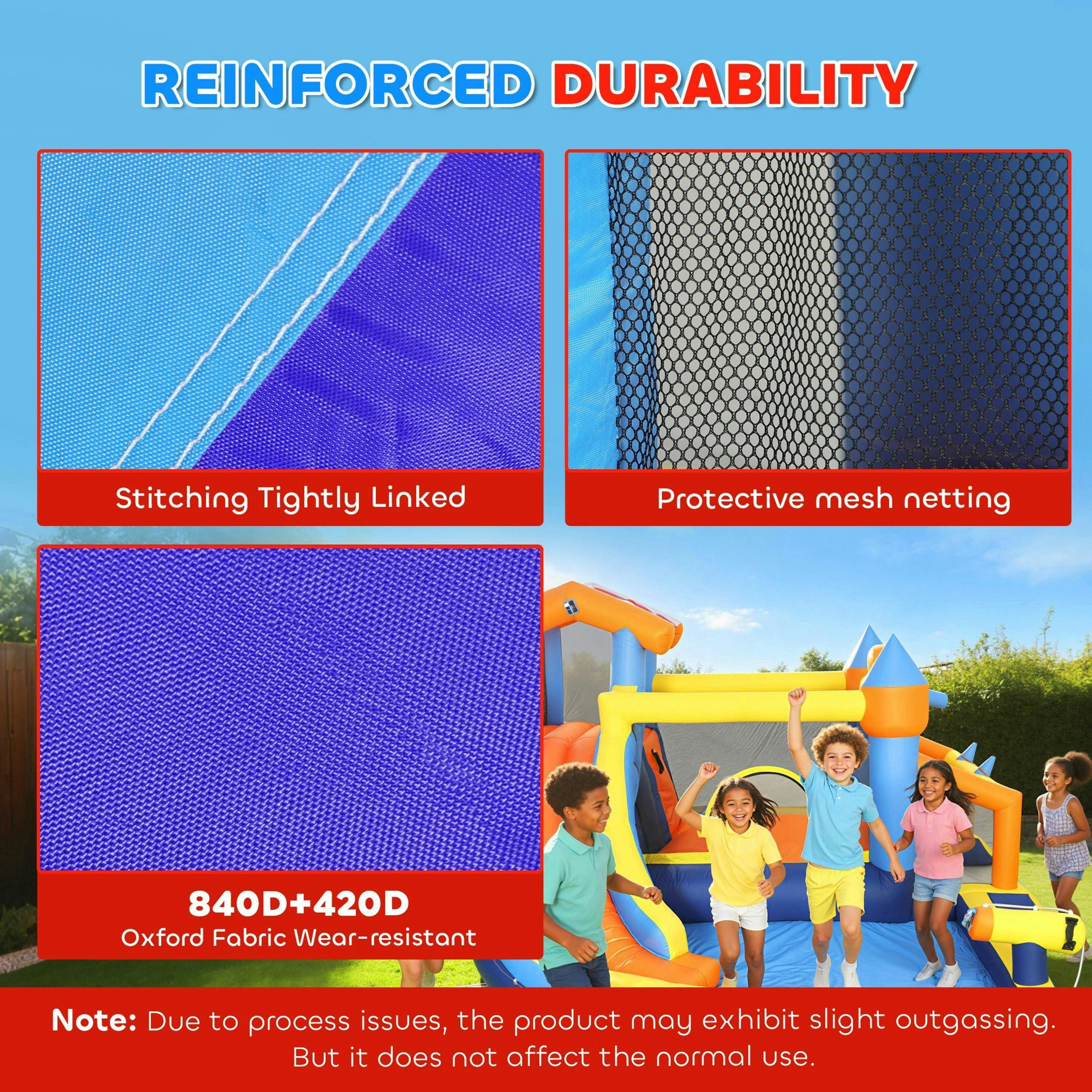 AIYAPLAY Inflatable Bounce House with Long Slide, Splash Pool, 550W Blower , view 5 of 6