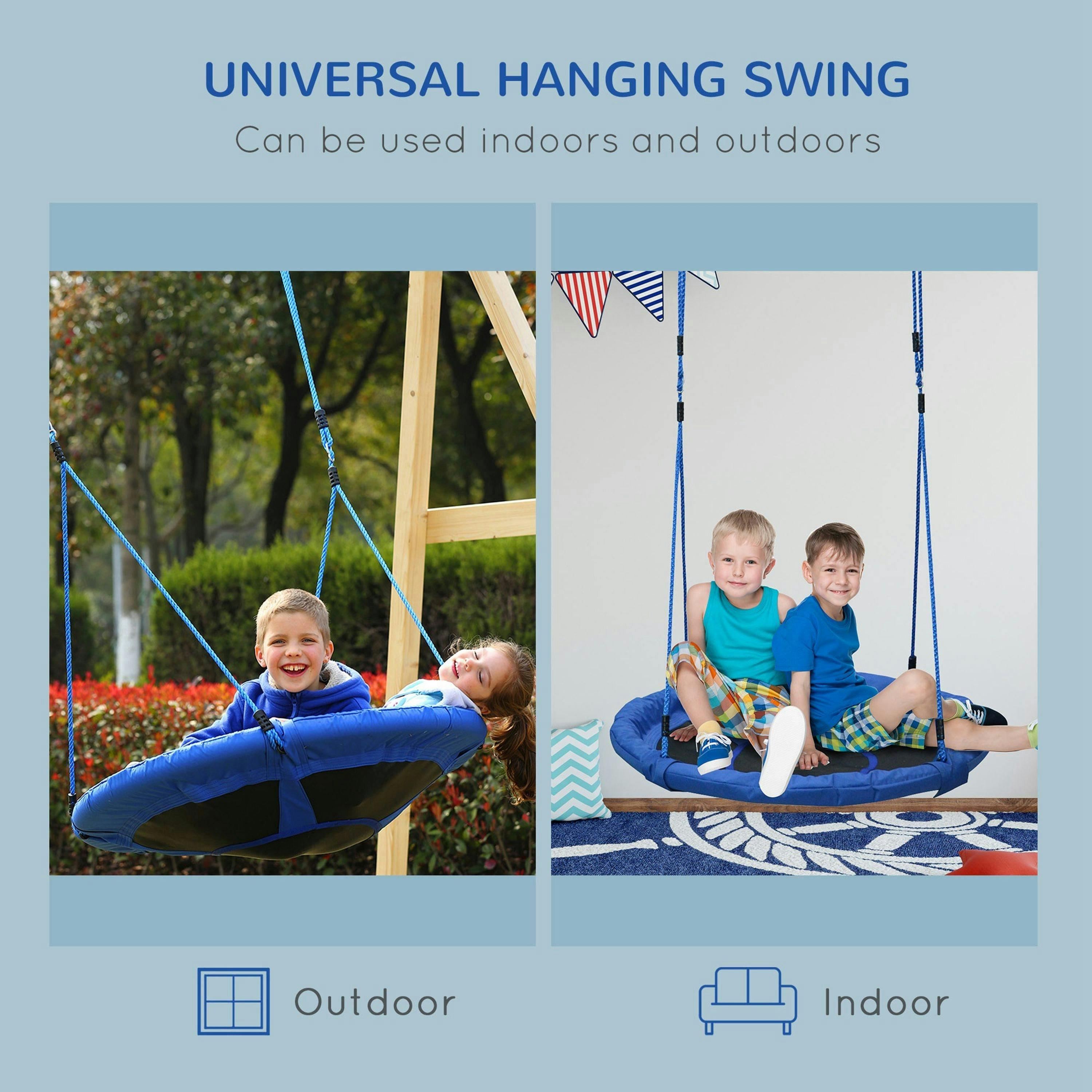 HOMCOM Round Swing Kids Game Spin Rope Playground Steel Playroom , view 5 of 6