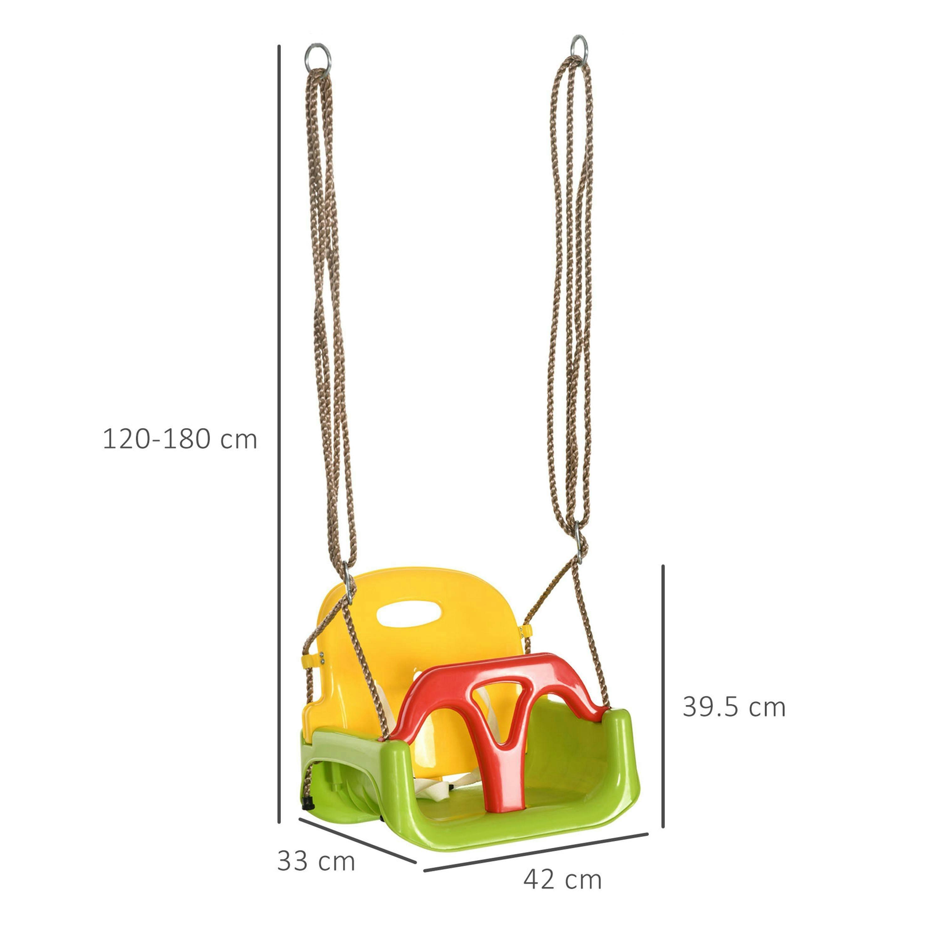 Outsunny 3 in 1 Kids Swing Seat, Adjustable Toddler Swing Chair , view 3 of 6