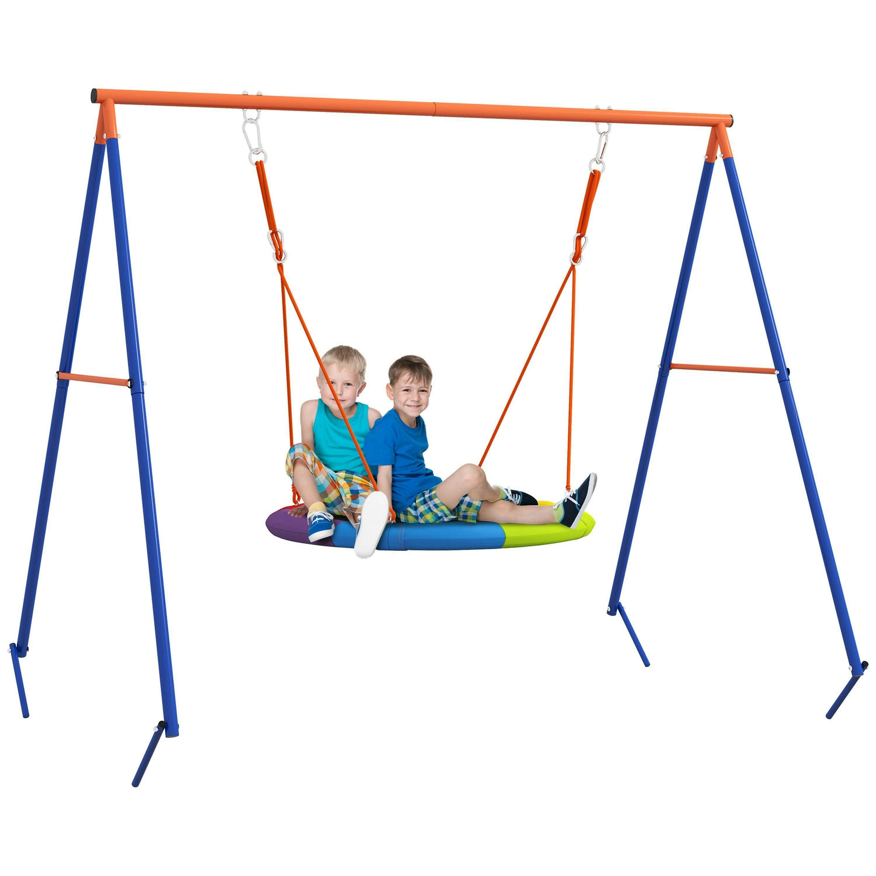 Outsunny Kids Swing Nest Swing Seat with A-Frame Structure for Outdoor Use , view 2 of 6