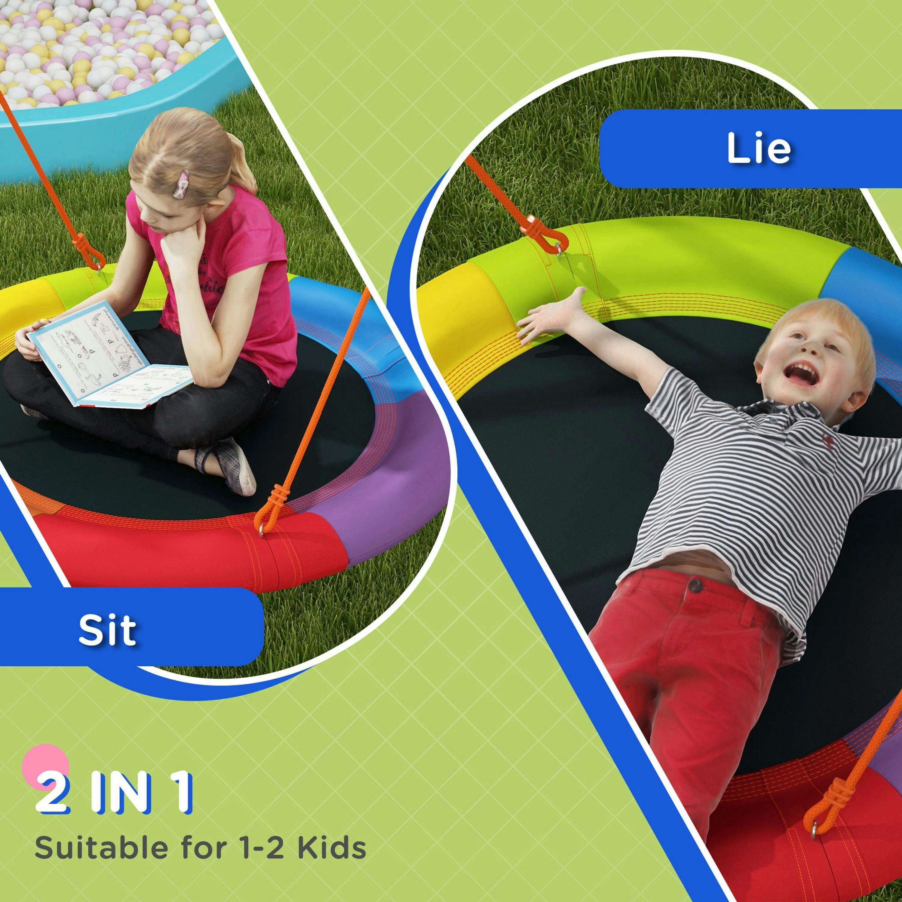 Outsunny Kids Swing Nest Swing Seat with A-Frame Structure for Outdoor Use , view 5 of 6