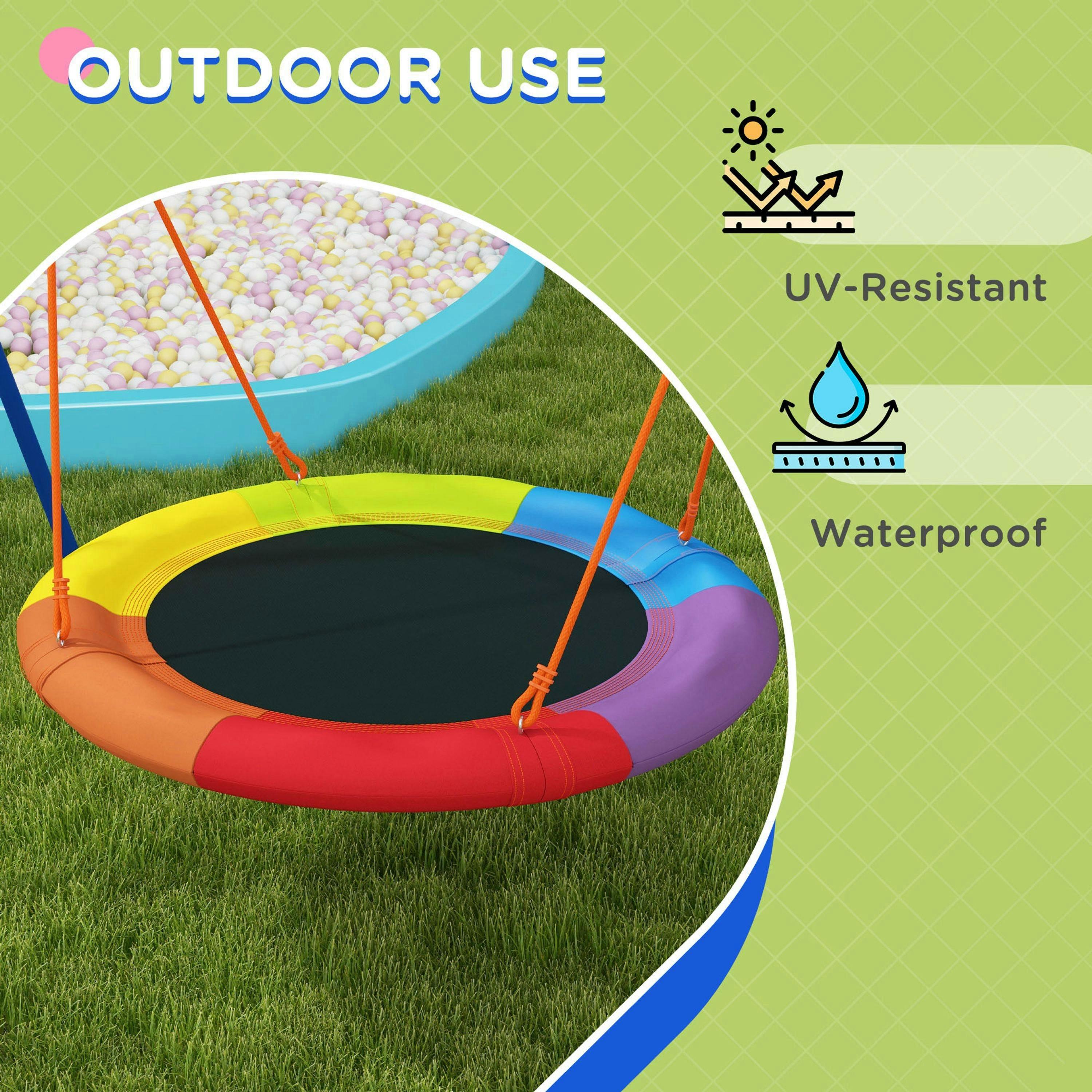 Outsunny Kids Swing Nest Swing Seat with A-Frame Structure for Outdoor Use , view 6 of 6