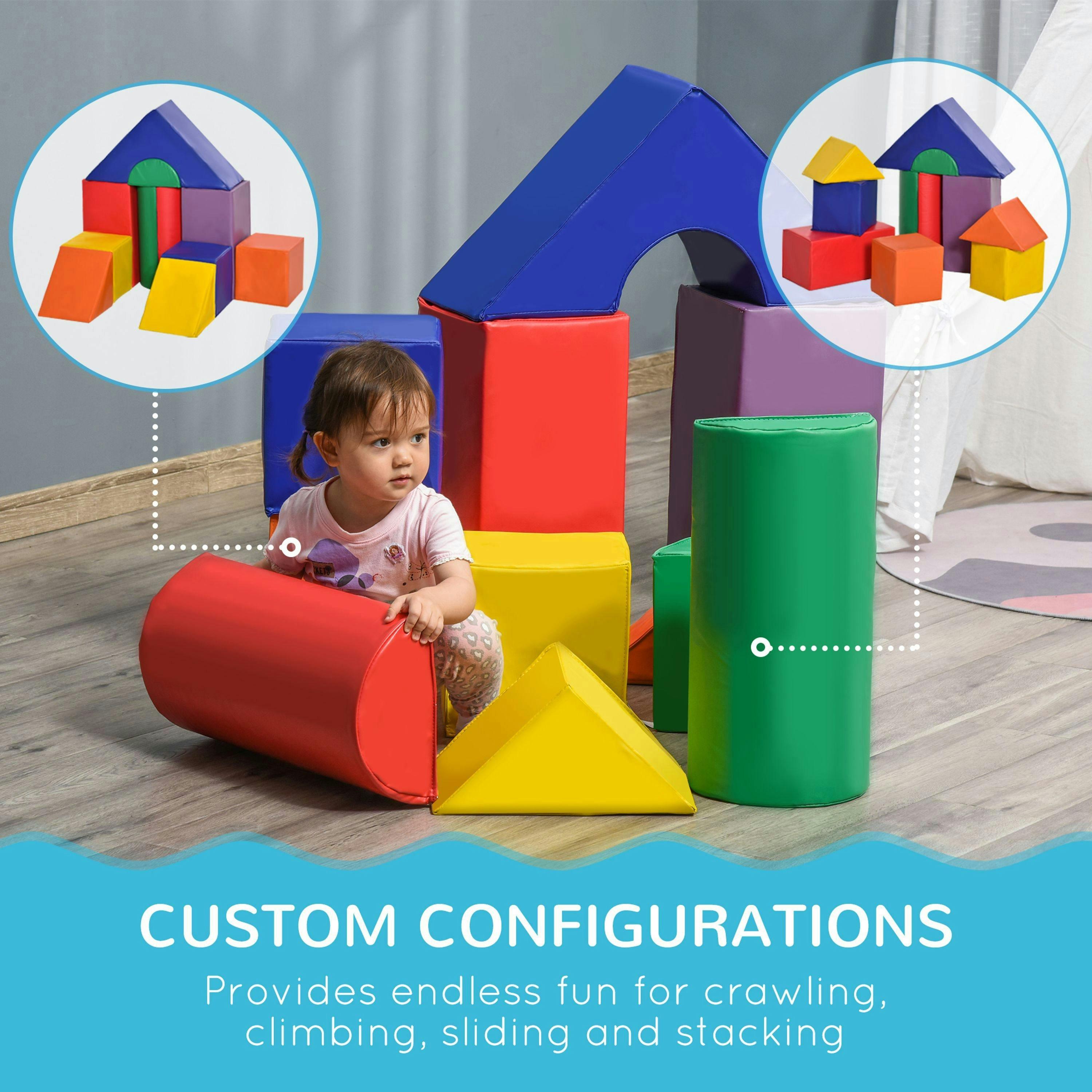 HOMCOM 11-Piece Soft Play Equipment for Toddlers, Soft Play Set , view 5 of 6