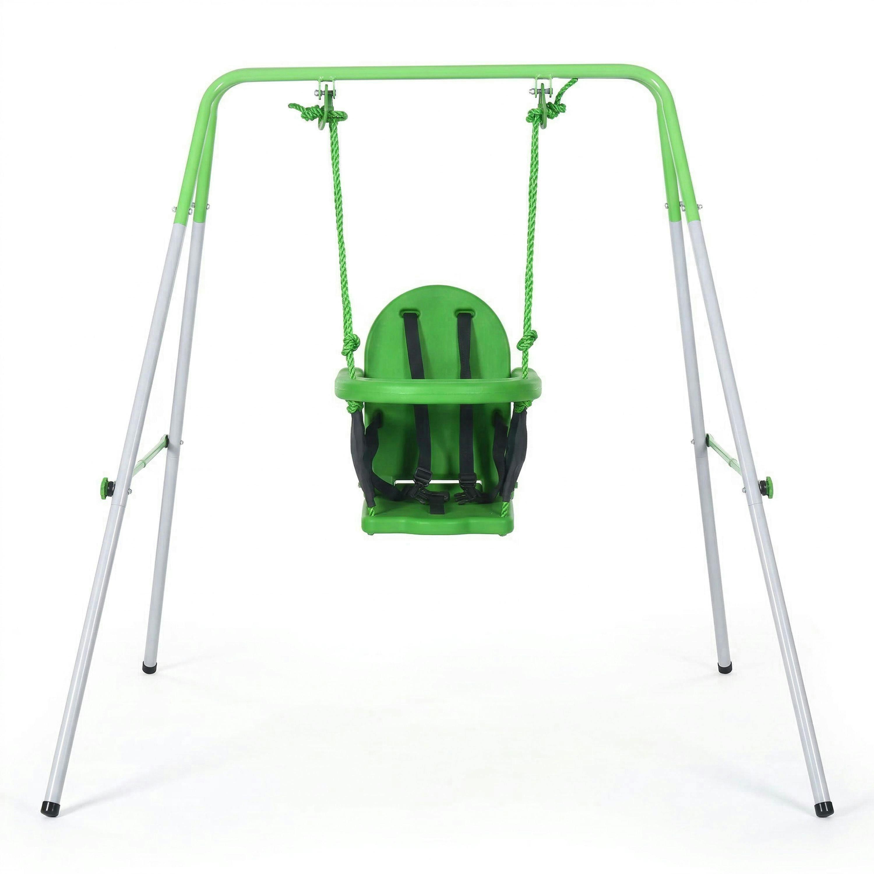 Outsunny Nursery Swing with Safety Seat Belt, Support Back for Indoor Outdoor , view 2 of 6