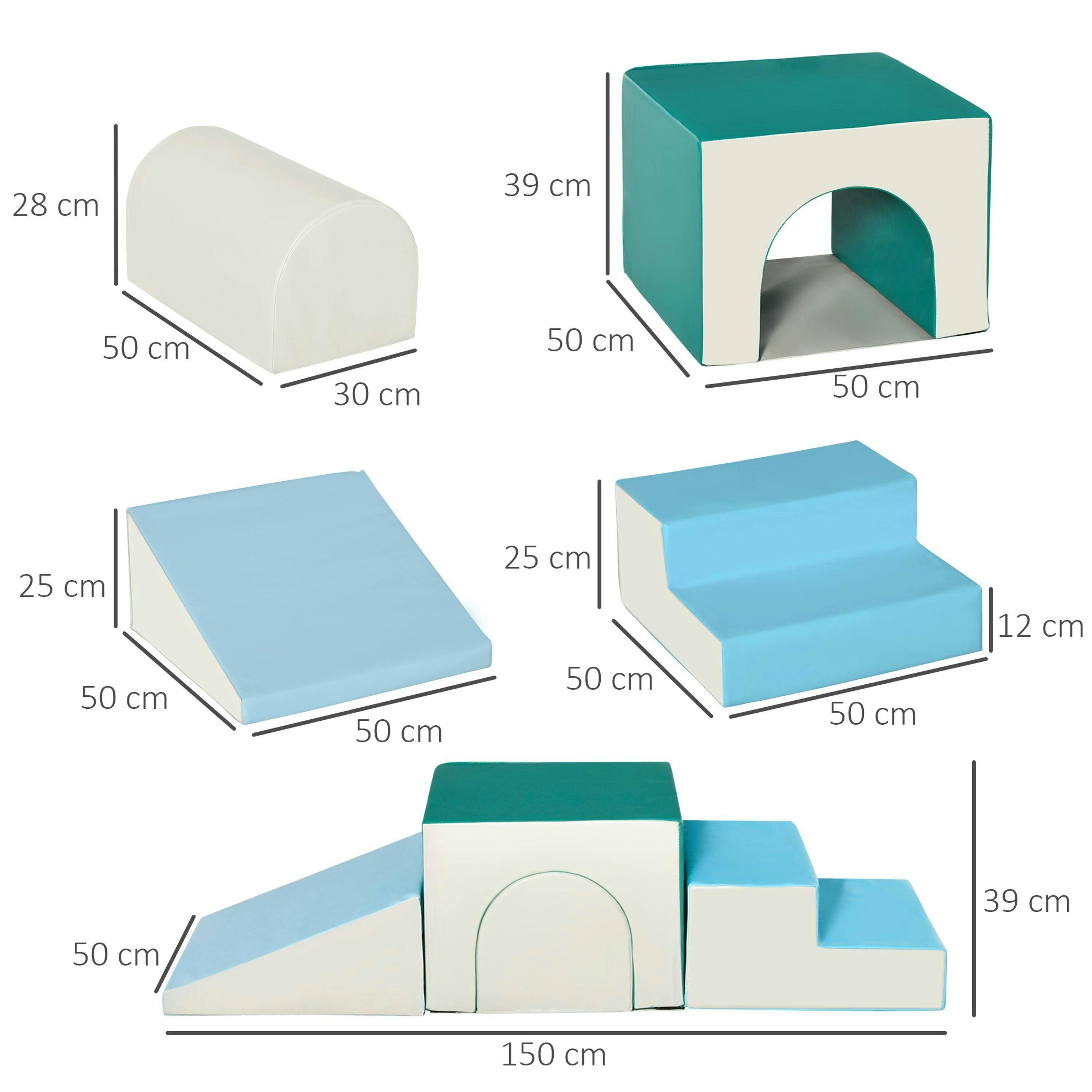 HOMCOM 4-Piece Soft Play Set, Baby Foam Block, For Ages 1-3 Years , view 3 of 6