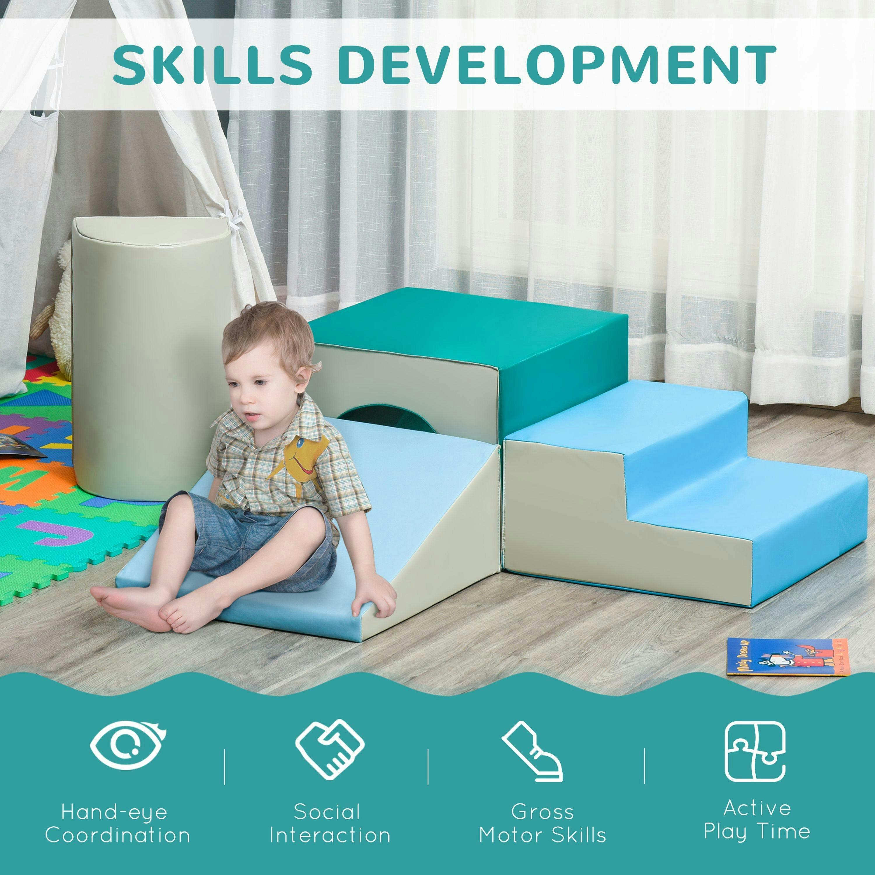 HOMCOM 4-Piece Soft Play Set, Baby Foam Block, For Ages 1-3 Years , view 4 of 6