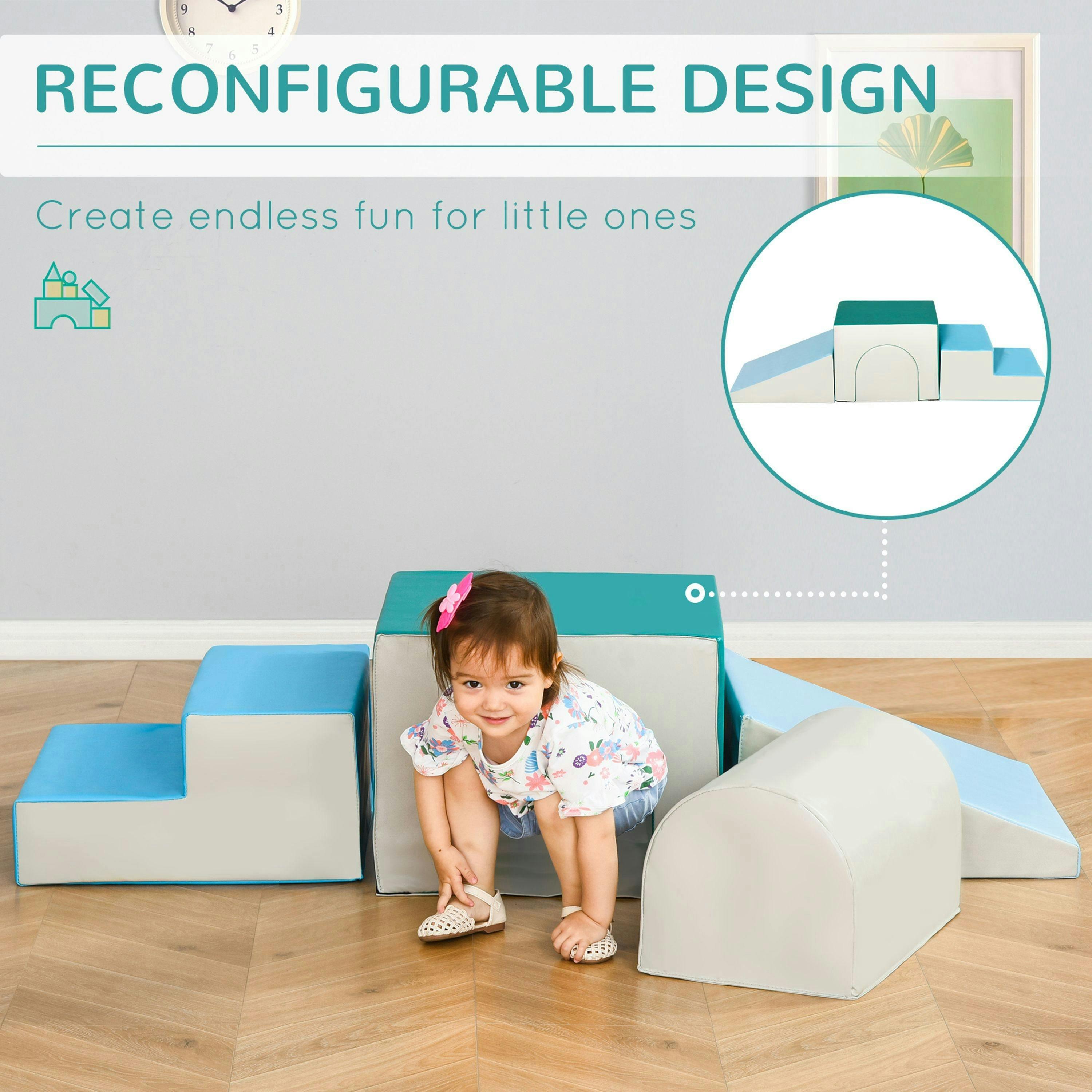 HOMCOM 4-Piece Soft Play Set, Baby Foam Block, For Ages 1-3 Years , view 5 of 6