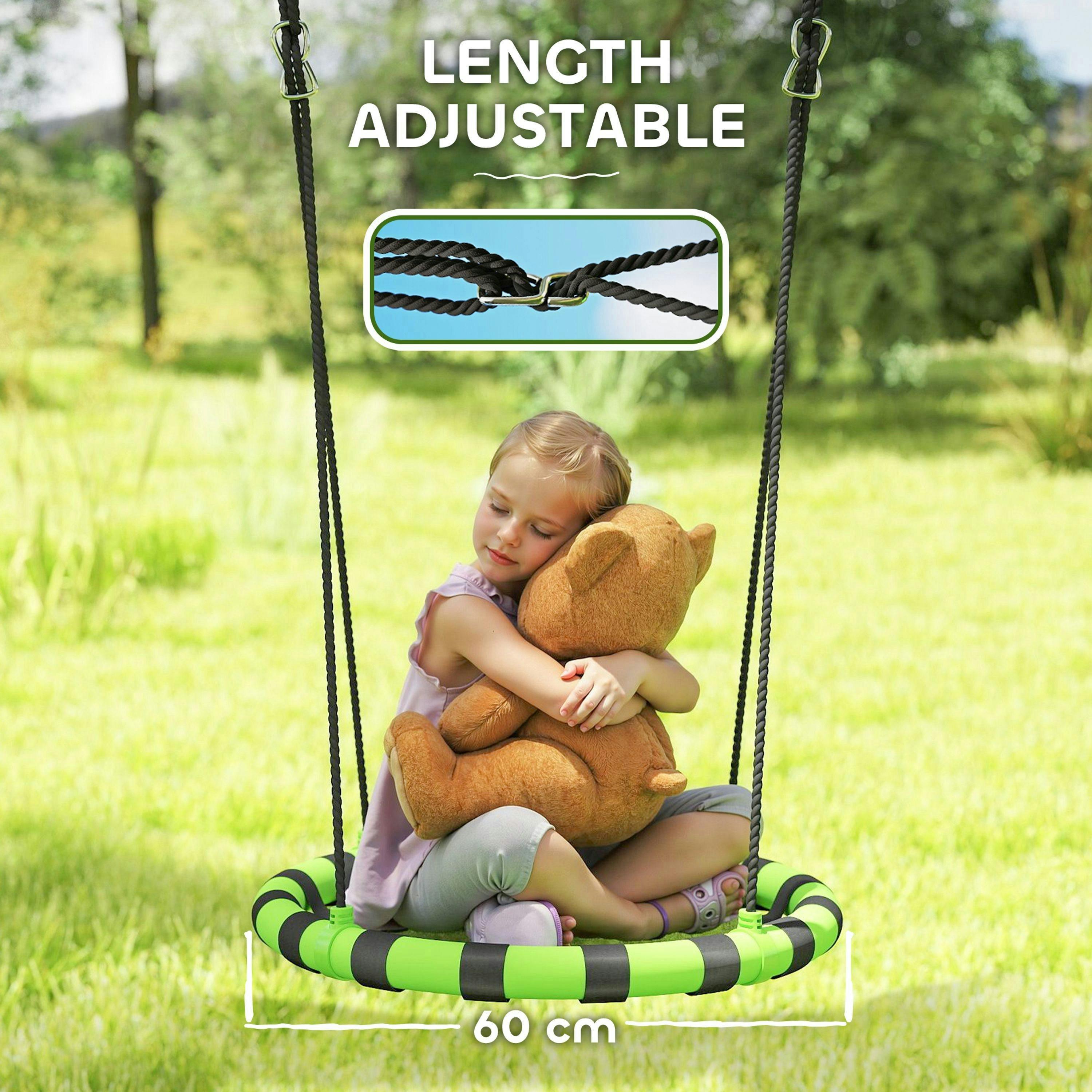 AIYAPLAY Kid Nest Swing Seat, 60cm Diameter Round Saucer Swing Set, Black , view 5 of 6