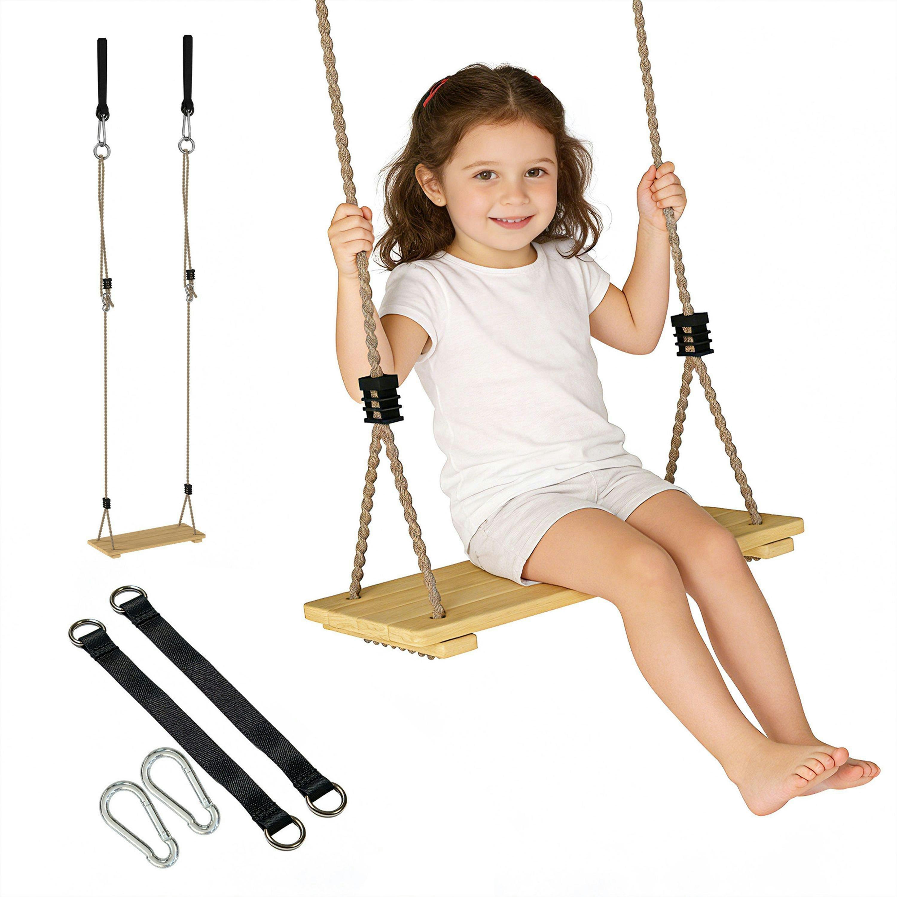 AIYAPLAY Swing Seat with Adjustable Wooden Seat for Kids , view 2 of 6