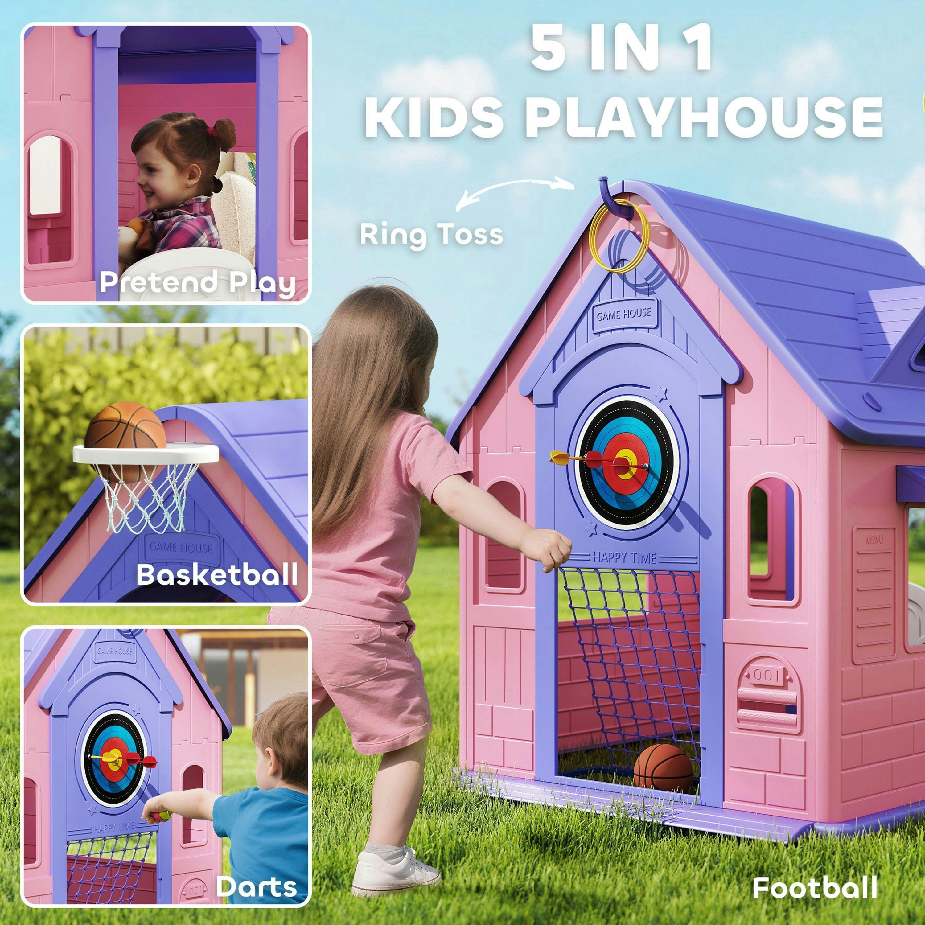 AIYAPLAY Playhouse for Kids Outdoor Indoor, 5 in 1 Garden House , view 4 of 6