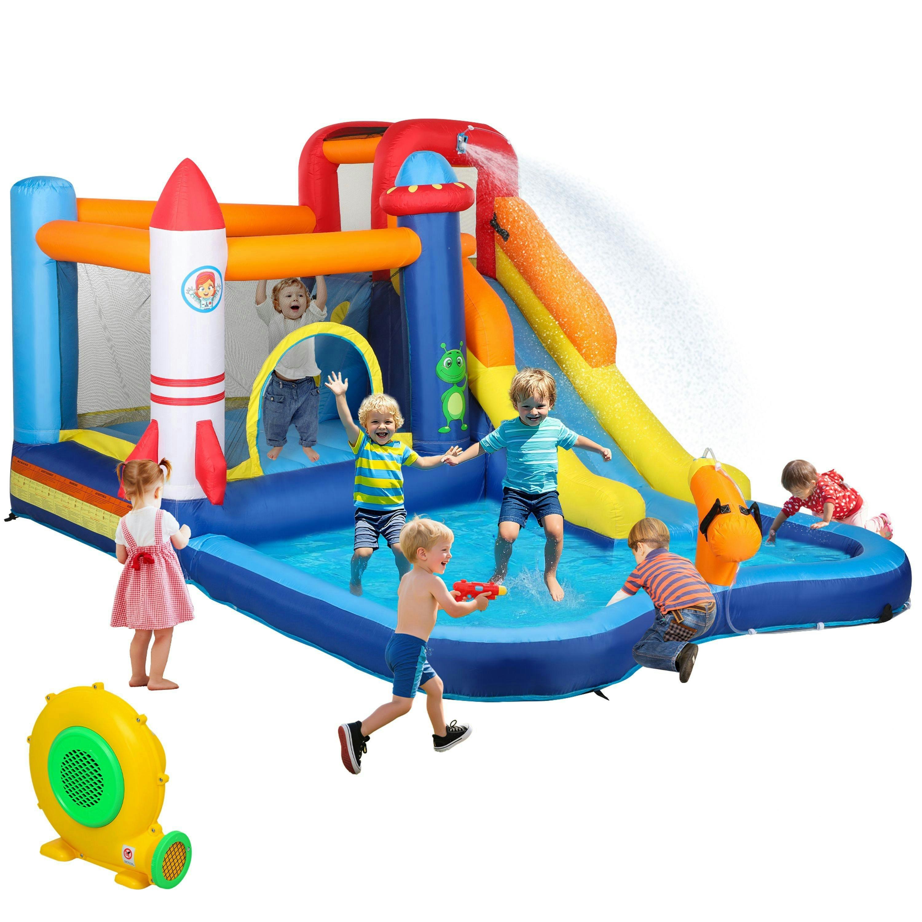 AIYAPLAY 5 in 1 Bouncy Castle for Children with 550W Blower, Water Slide , view 2 of 6