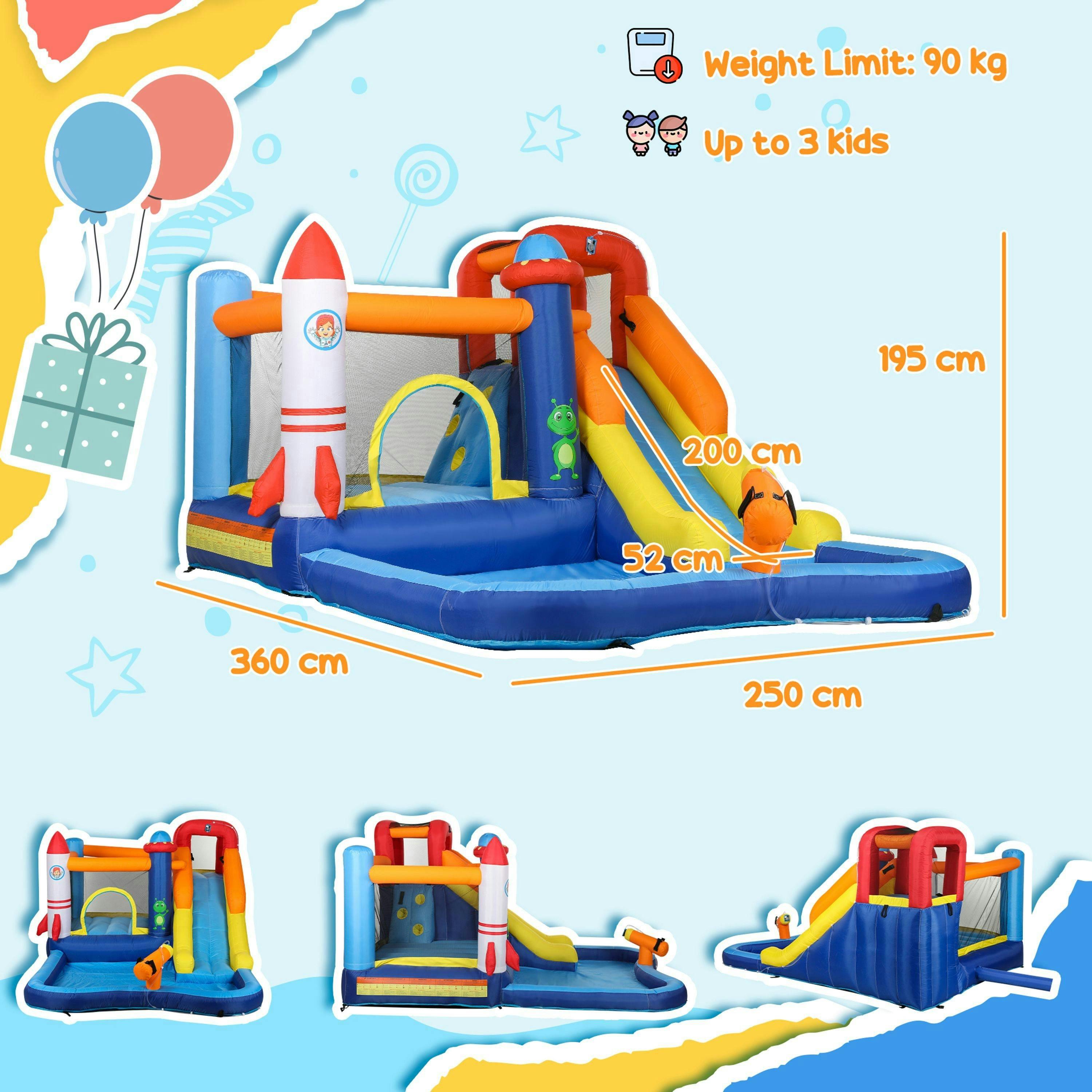 AIYAPLAY 5 in 1 Bouncy Castle for Children with 550W Blower, Water Slide , view 3 of 6