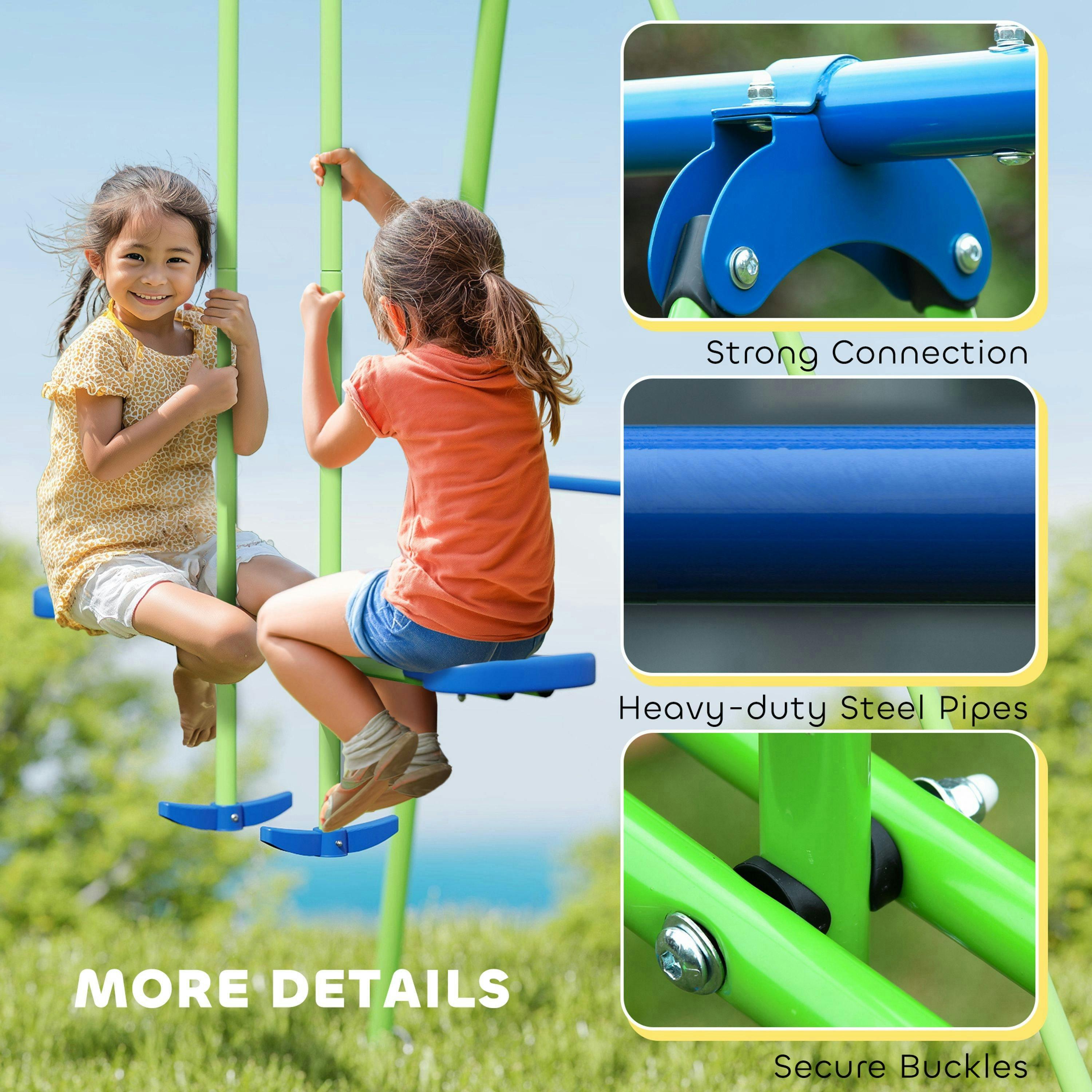 Outsunny Metal Swings Set, Adjustable Height , view 6 of 6